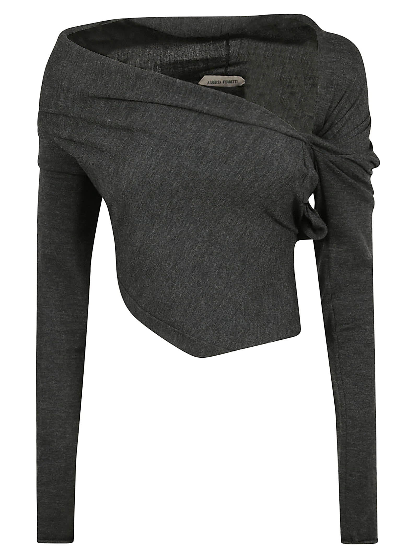 Alberta Ferretti Wool Crop Top In Gray
