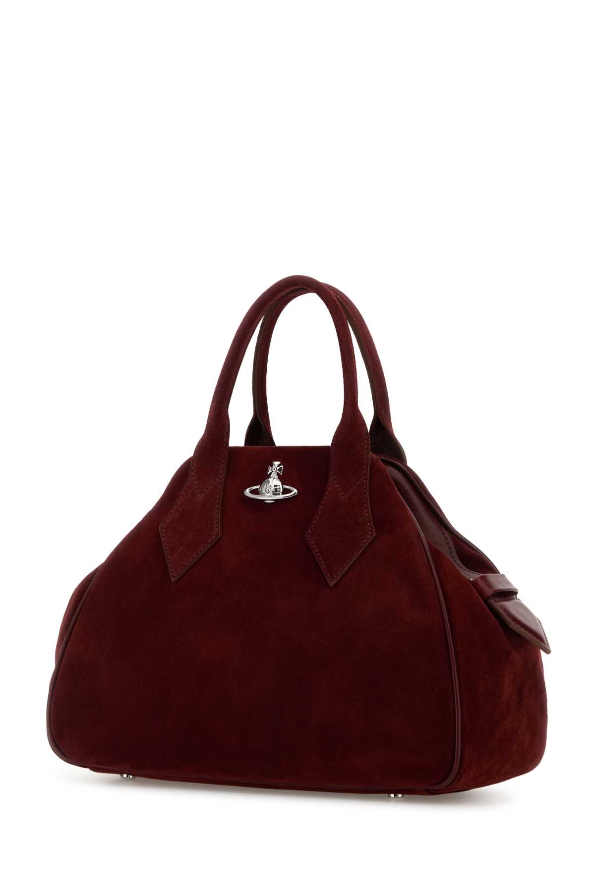 Vivienne Westwood Burgundy Suede Medium Yasmine Handbag In Red