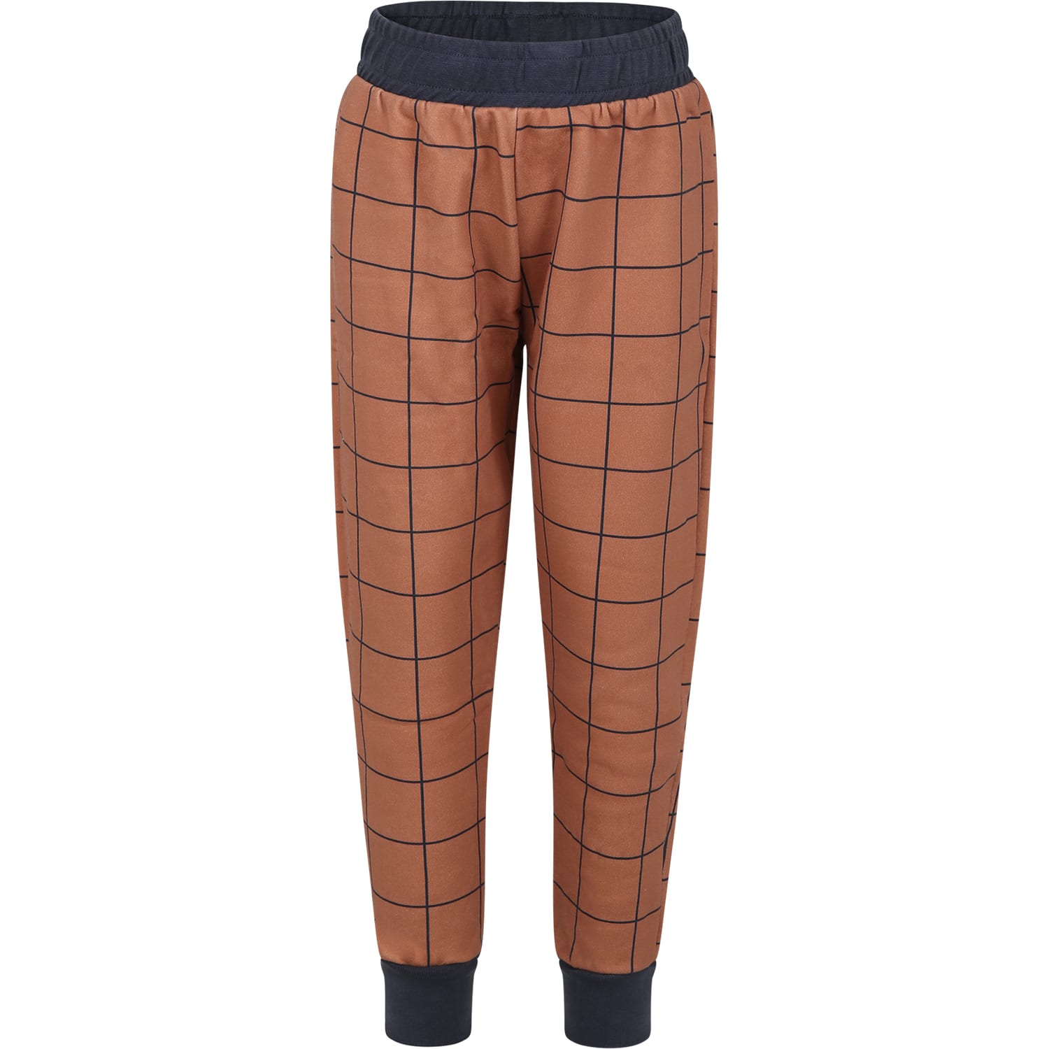 Coco Au Lait Kids' Brown Trousers For Boy With Checked Print