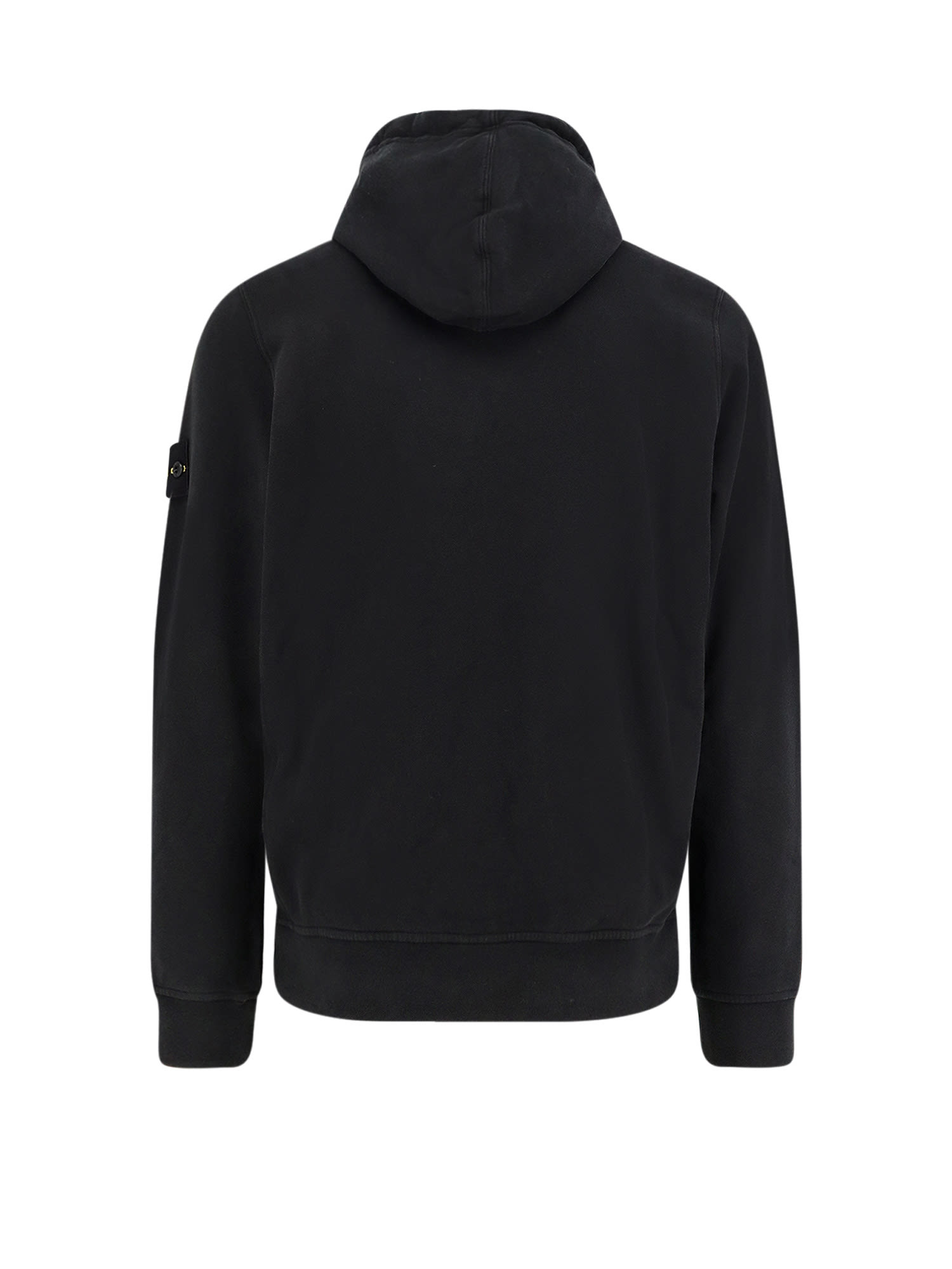 Stone Island Biologic Cotton Hooded Sweatshirt In Black