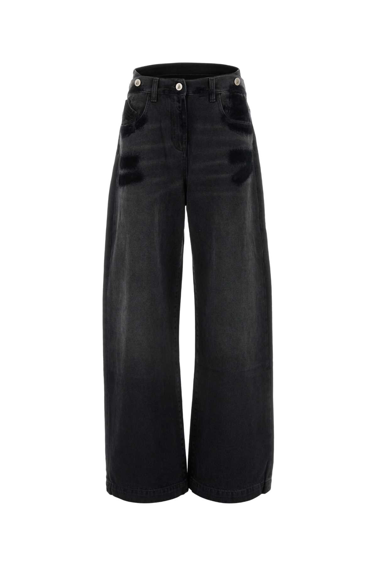 The Attico Black Denim Wide-leg Jeans