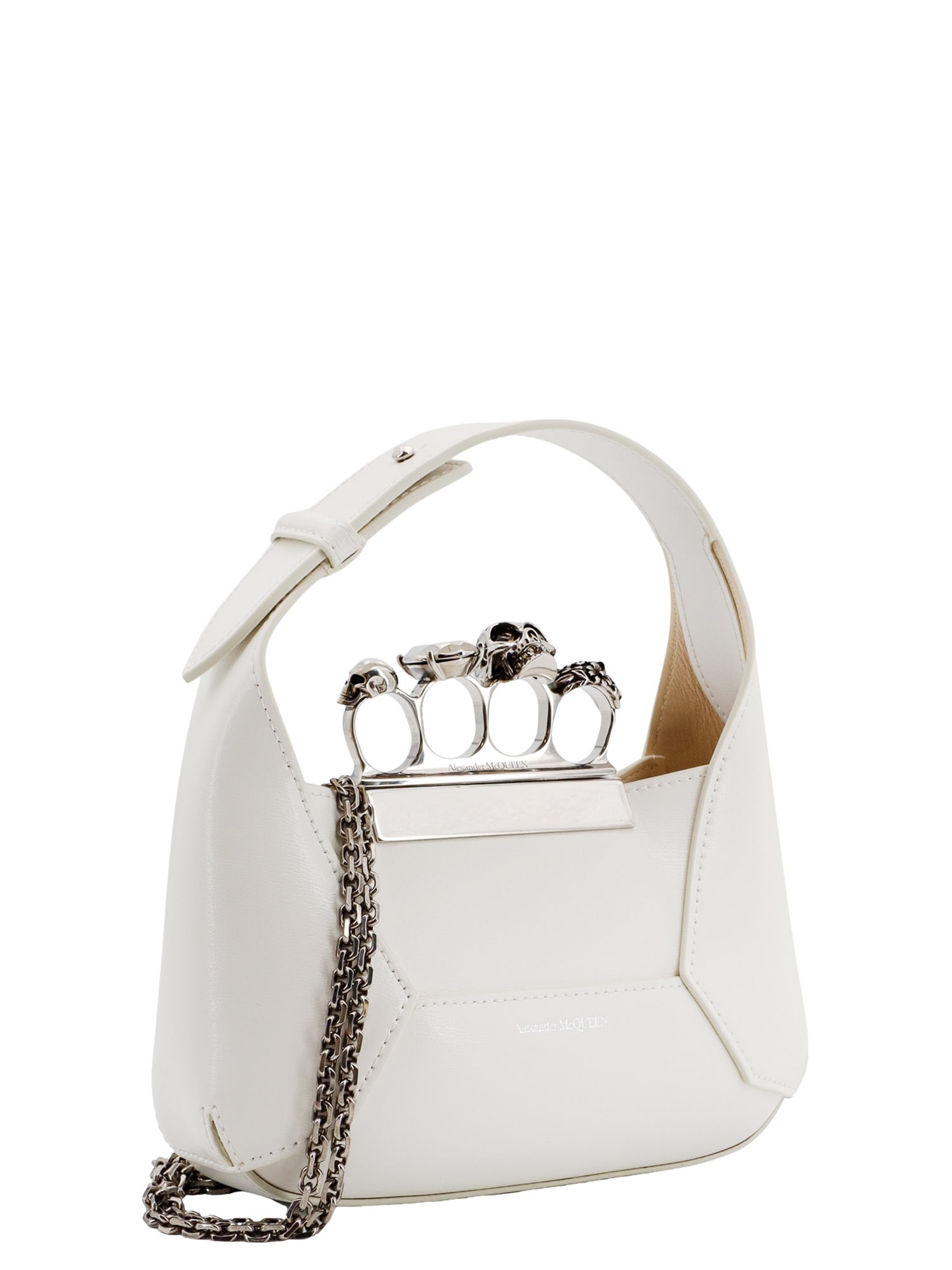 Shop Alexander Mcqueen Jewelled Handbag In Soft Ivory