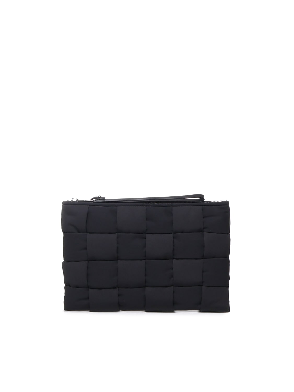 Shop Bottega Veneta Intreccio Pochette In Polyamide In Blk