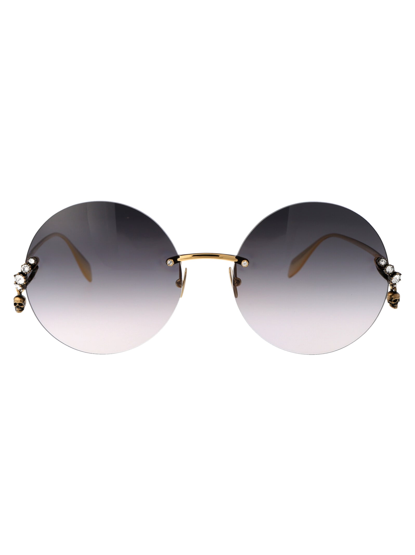 Shop Alexander Mcqueen Am0418s Sunglasses In 001 Gold Gold Grey