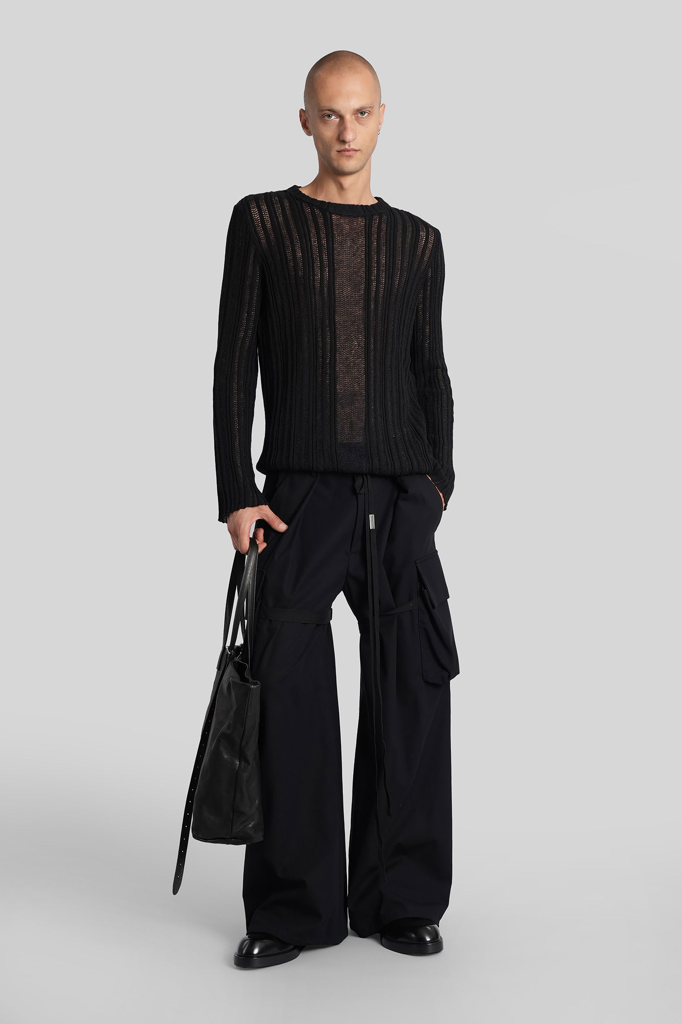Ann Demeulemeester Halvar Knitwear In Black Cotton In Black