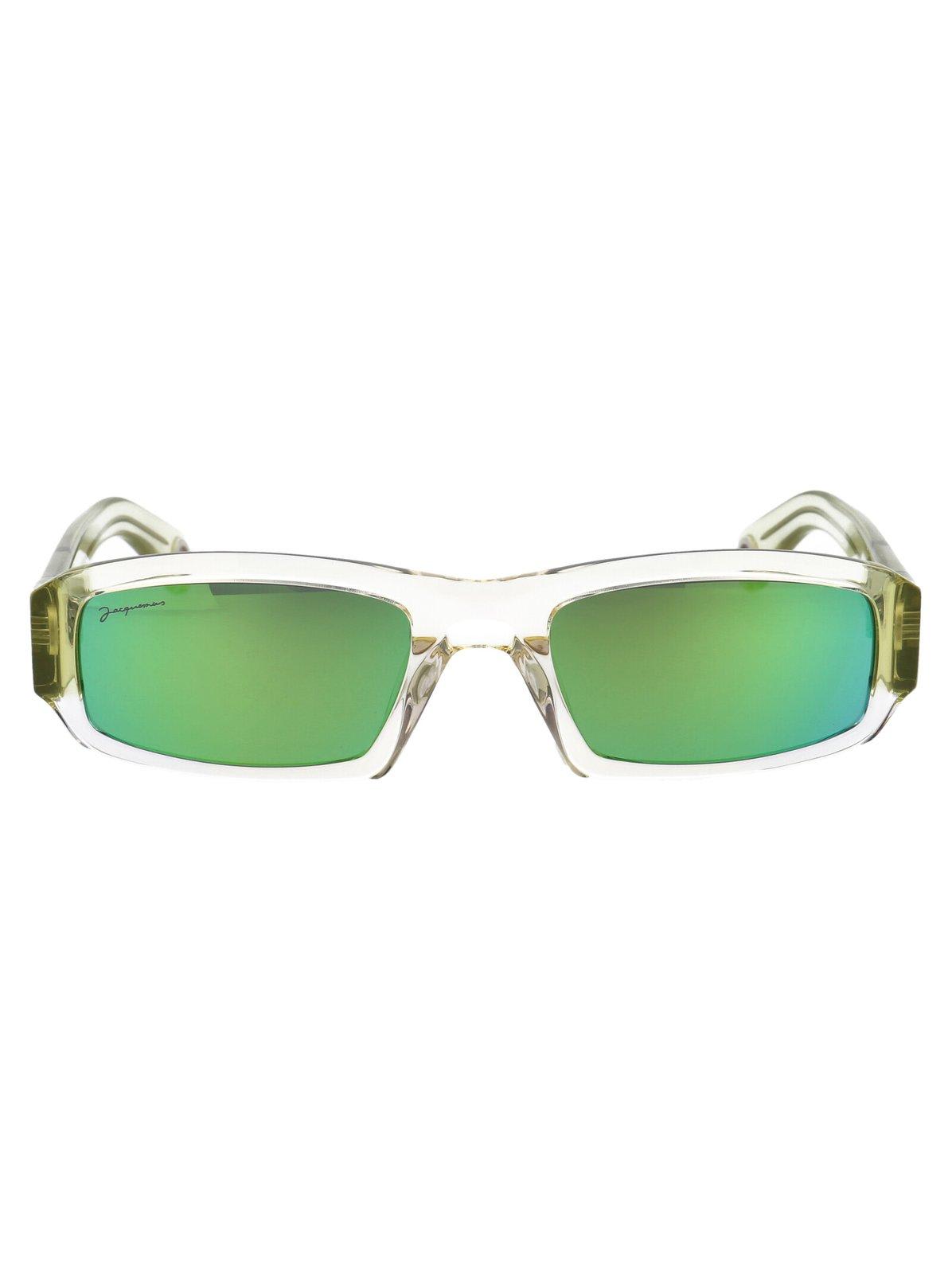 Shop Jacquemus Les Lunettes Altu Rectangular Frame Sunglasses In Multi Green