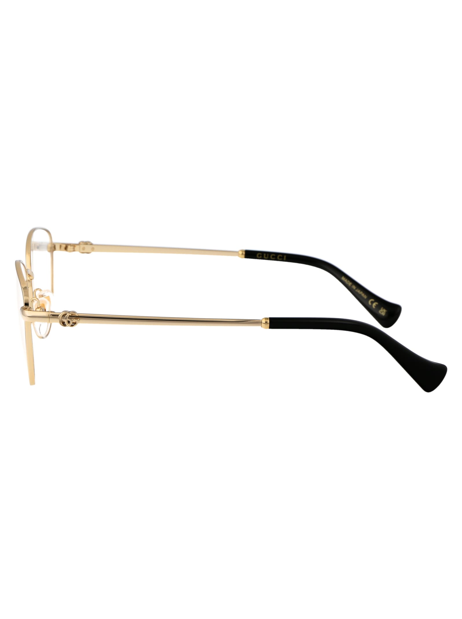 Shop Gucci Gg1595o Glasses In 001 Gold Gold Transparent
