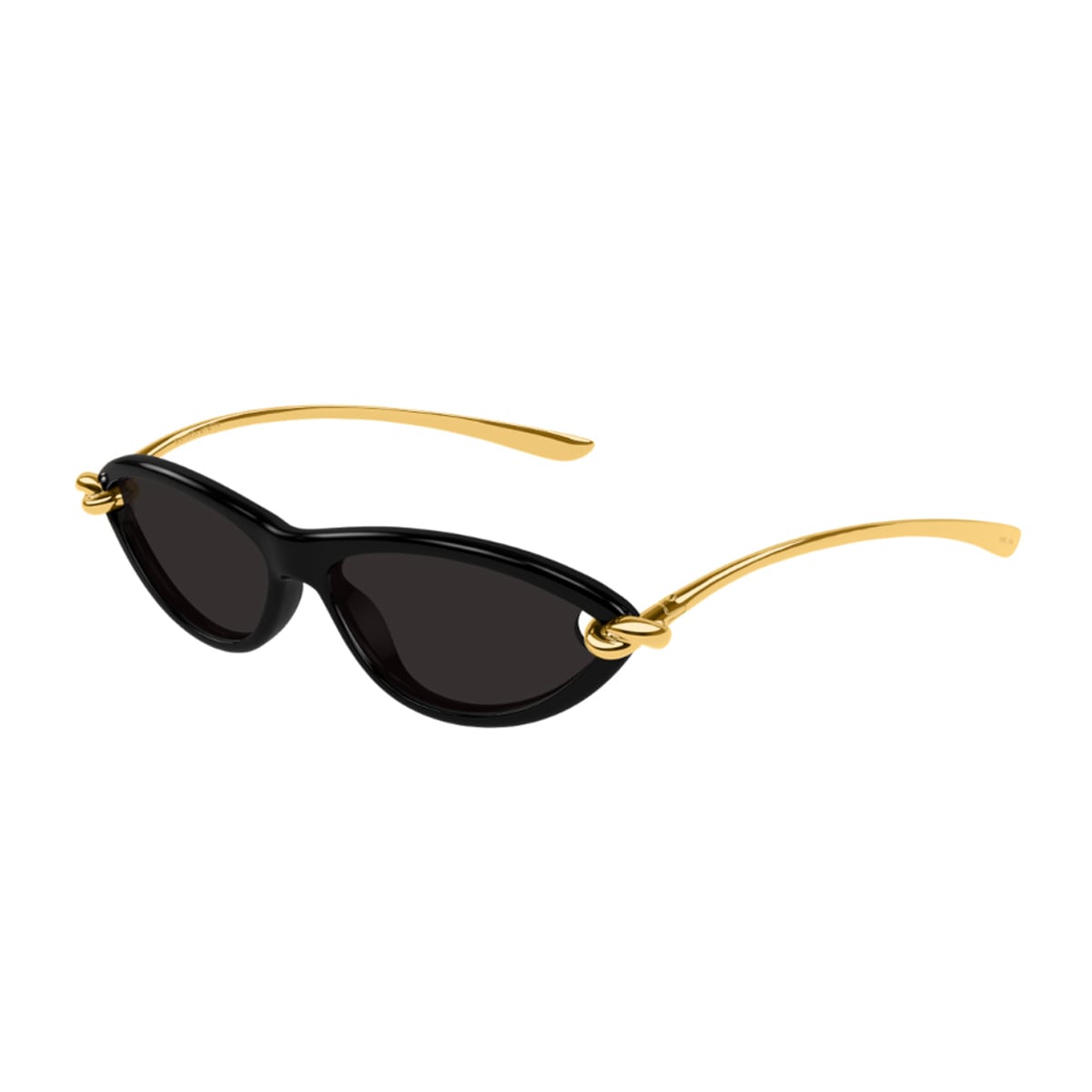 Bottega Veneta Bv1390s Signature Icons 001 Black Gold Grey Sunglasses In Black