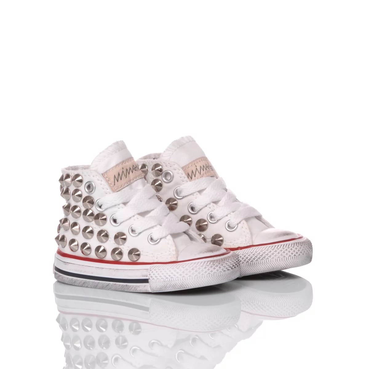 Shop Mimanera Converse Baby Studs White