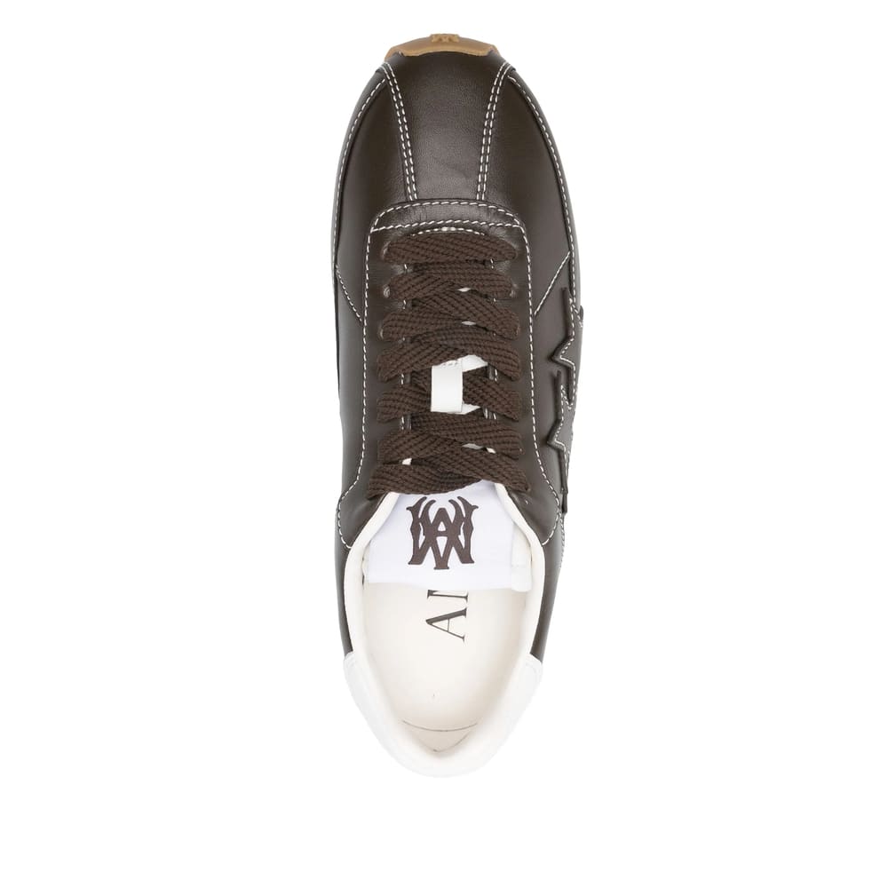 Amiri Pacific Flat Leather Sneakers In Brown