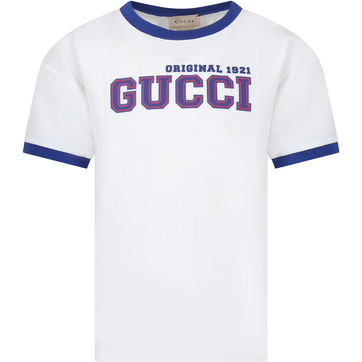 Gucci Kids' Ivory T-shirt For Boy With Logo In White
