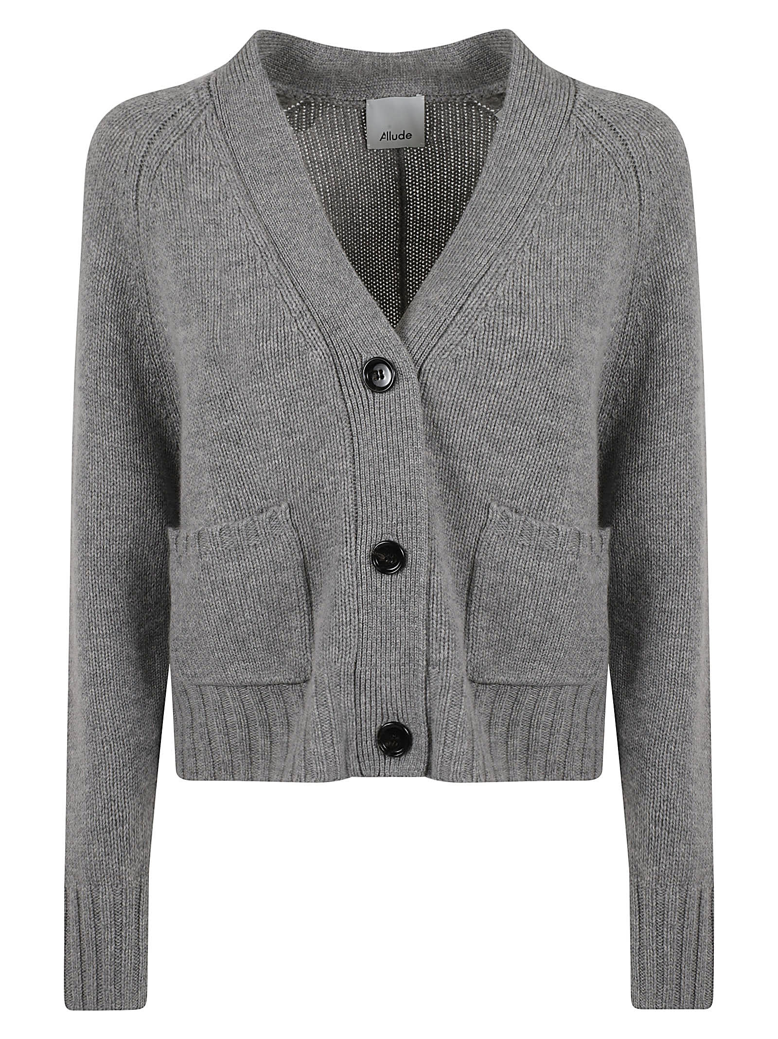 Shop Allude V-neck Buttoned Cardigan In Heater Mel