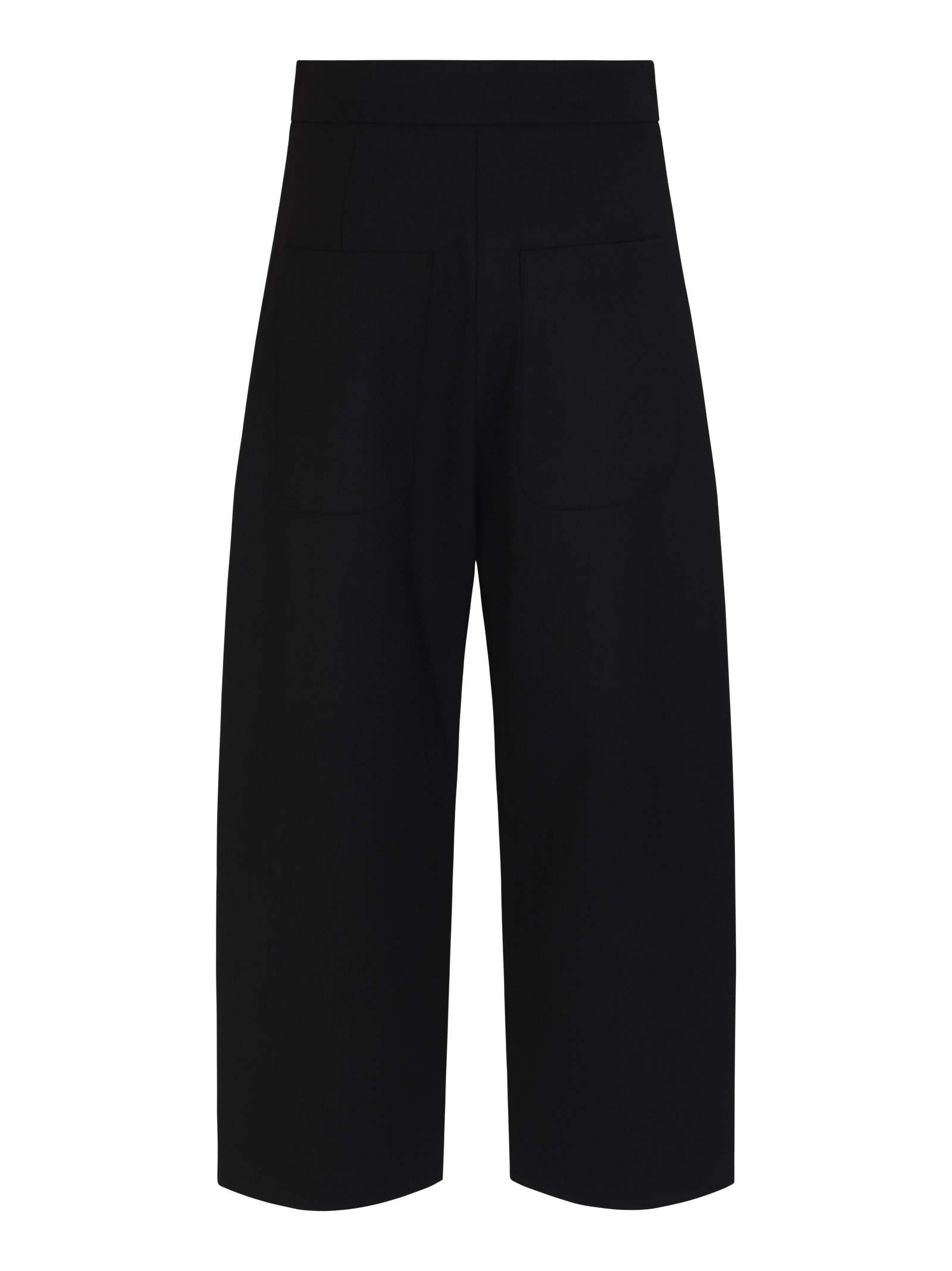 Shop Studio Nicholson High Waist Buttoned Trousers In Black