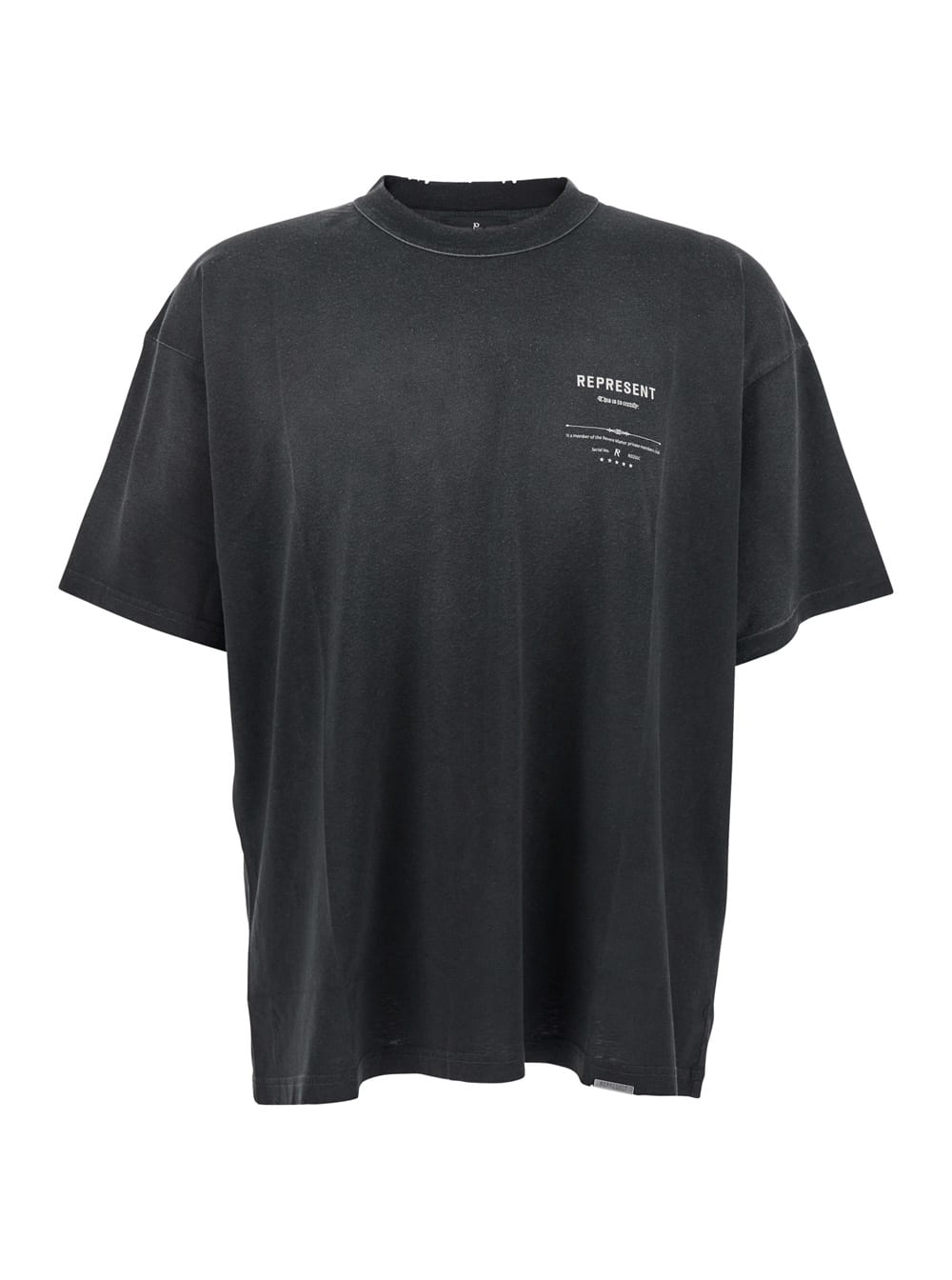 revere Manor Black T-shirt With Logo Lettering On The Front And Maxi Print On The Rear In Cotton Jersey Man
