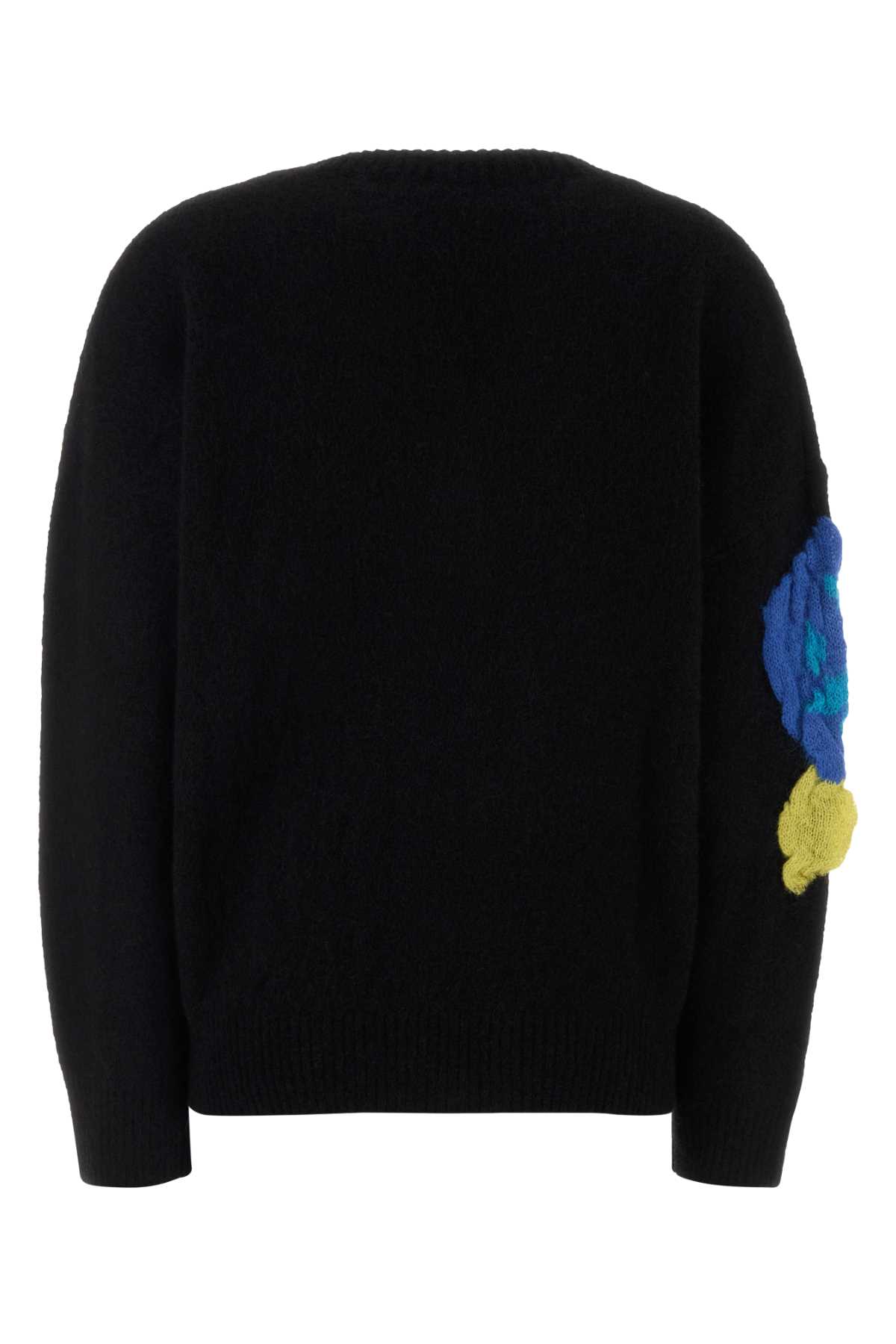 Blumarine Stretch Nylon Blend Floral Cardigan In Black