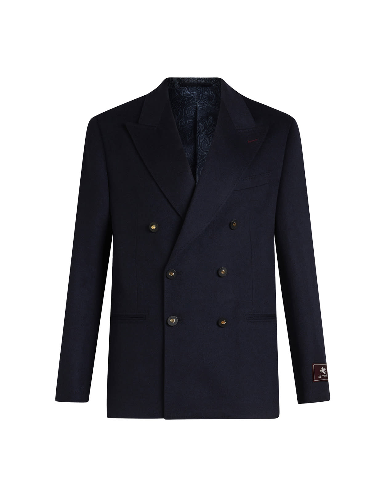 Navy Blue Cashmere Double Breasted Blazer