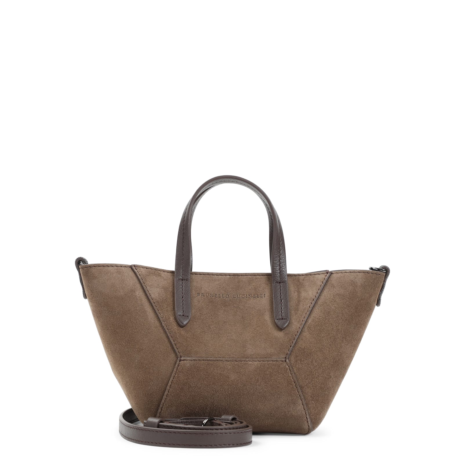 Brunello Cucinelli Suede Duomini Bag In Torba