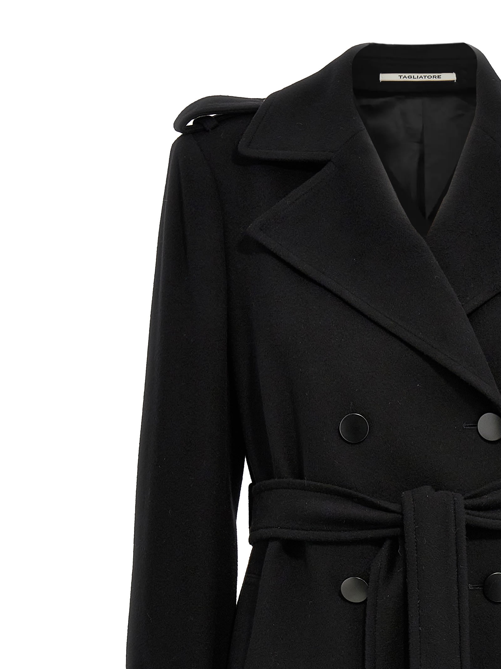 Shop Tagliatore Luanne Double-breasted Coat In Black