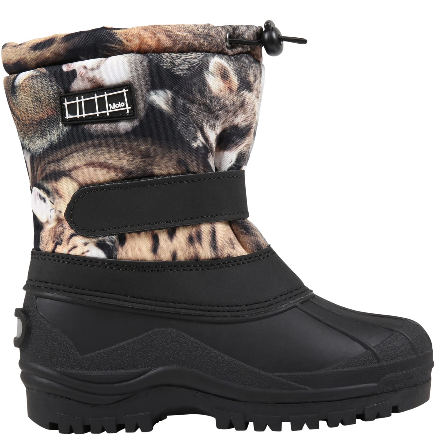 Molo Black Ski Boots For Kids With Animals