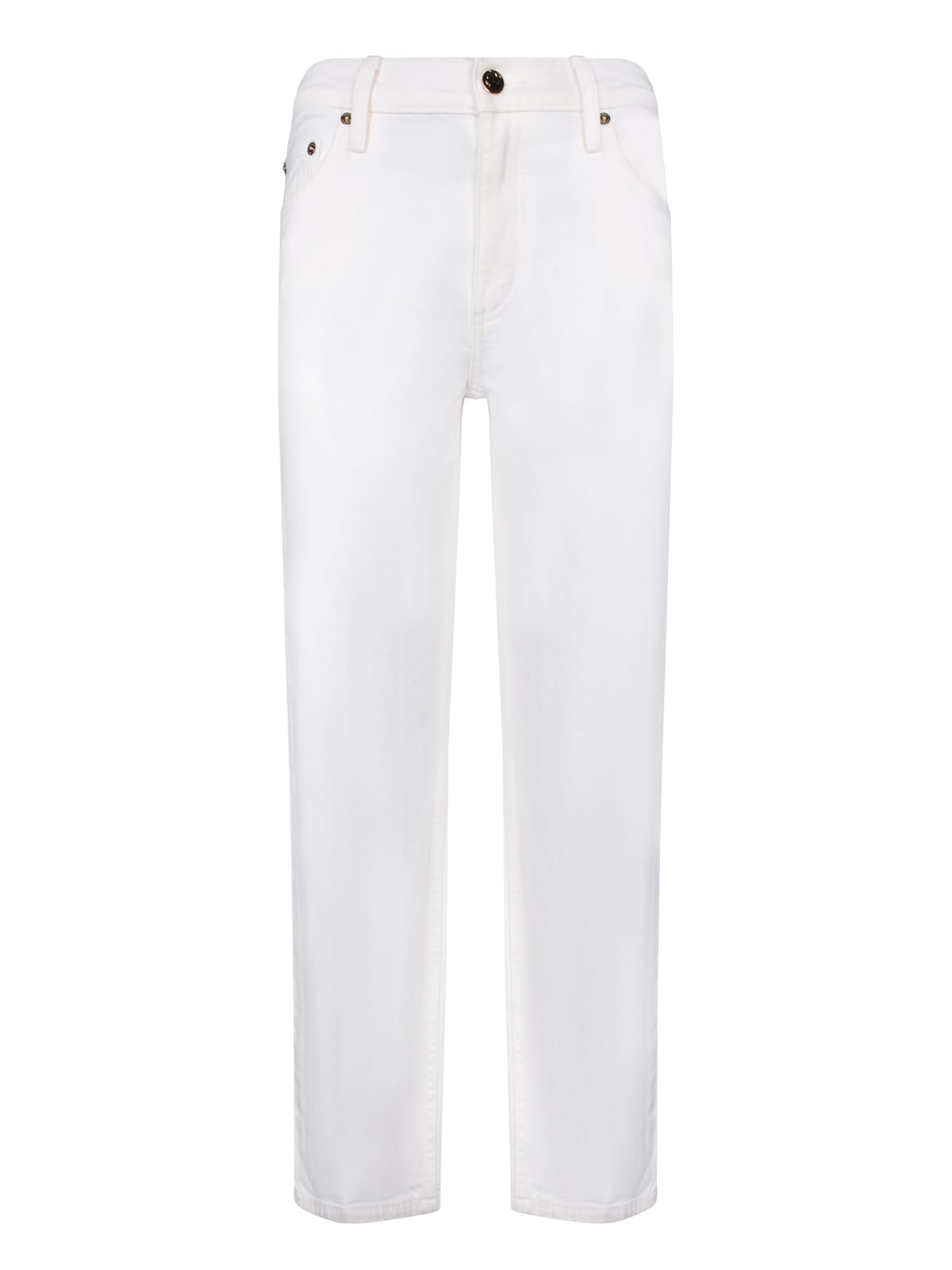 Shop Tory Burch White Denim Flare Jeans