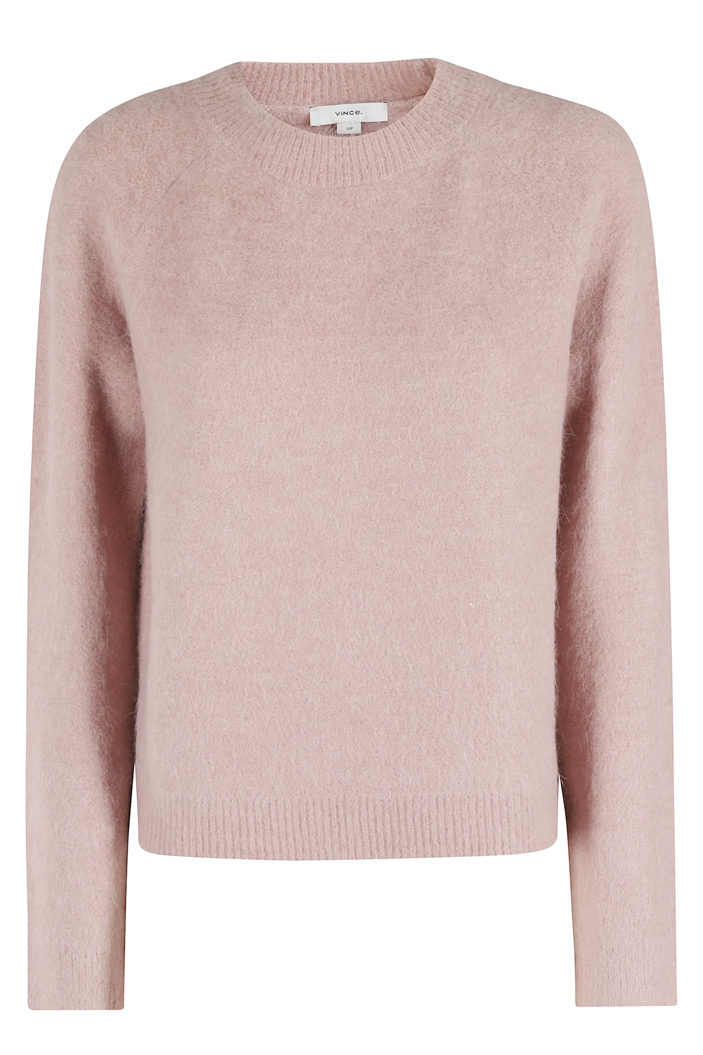 Vince Crew Brushed Sweater In Pink