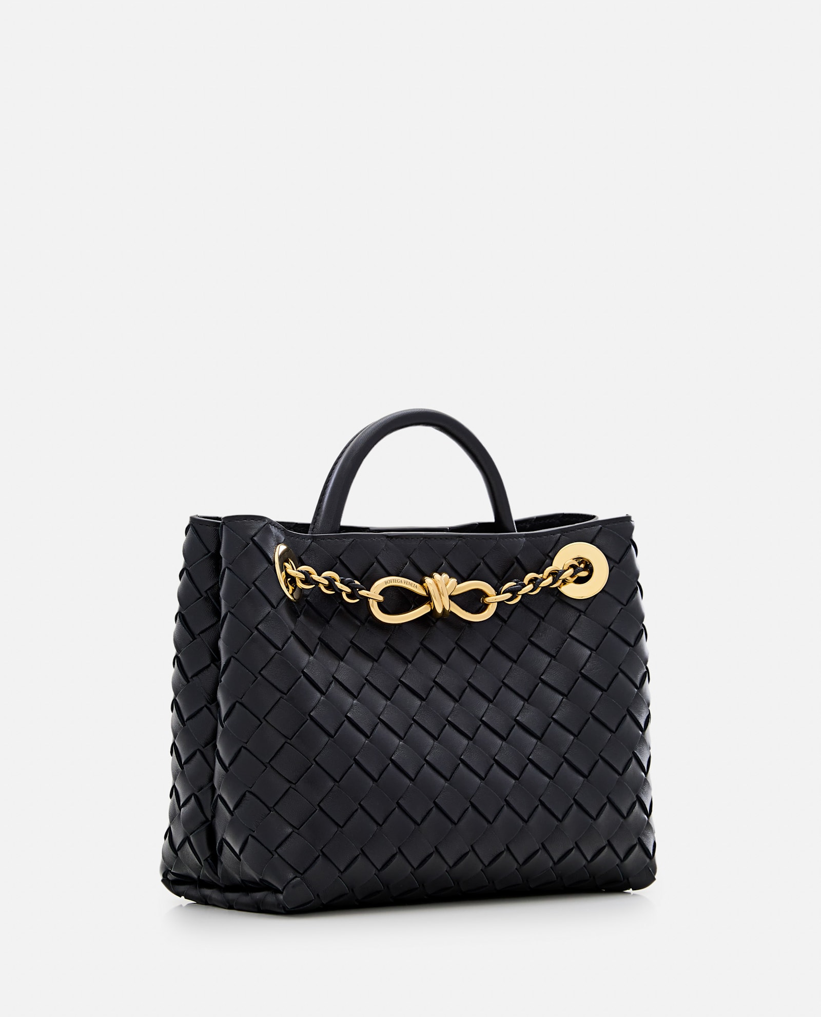 Bottega Veneta Women Andiamo Small Leather Tote Bag In Black