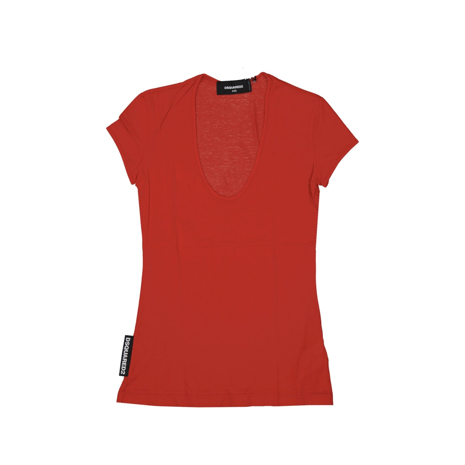 Dsquared2 Cotton T-shirt With Side Logo Detail In Red