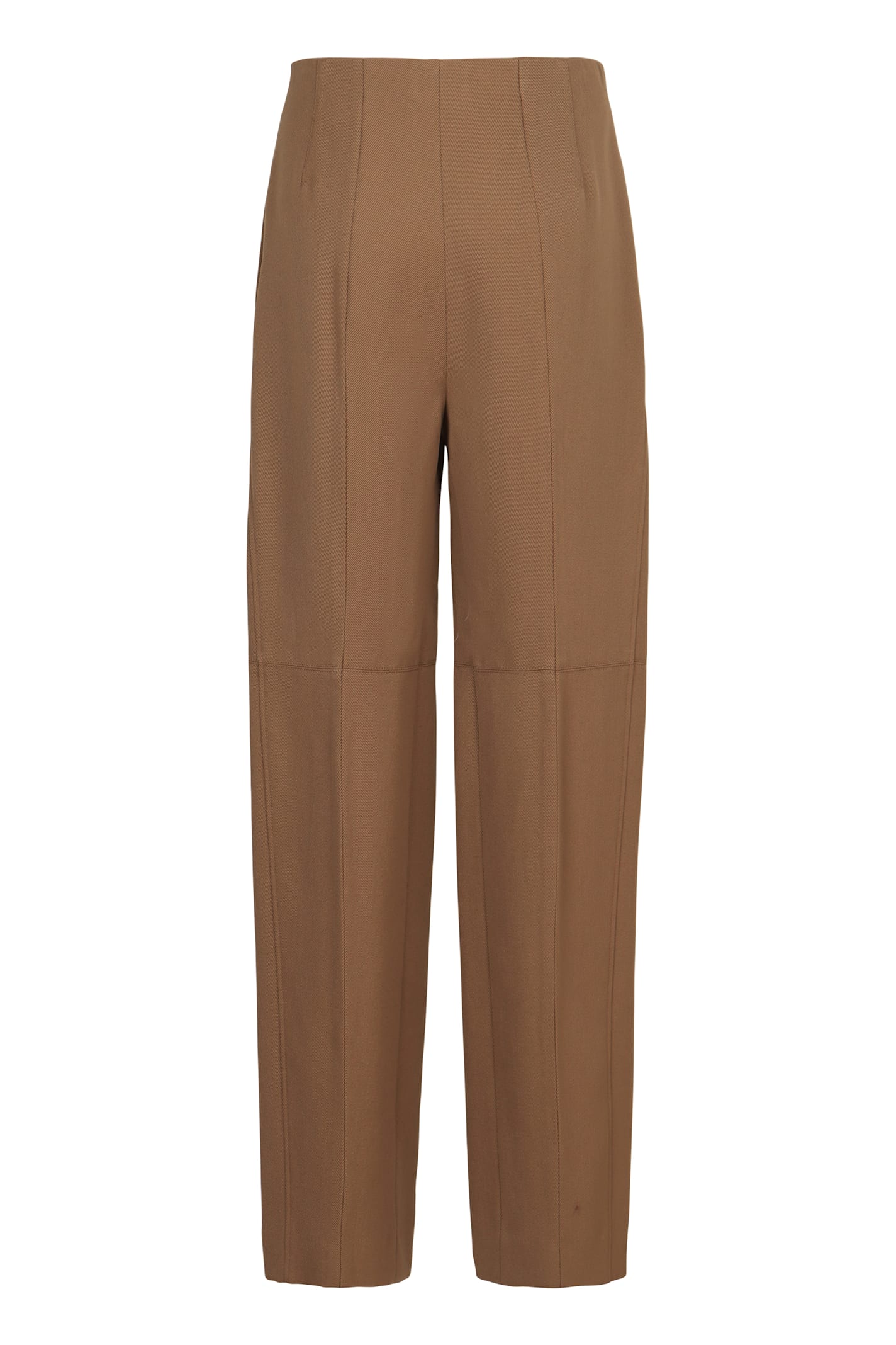 Victoria Beckham Oversized Wool Trousers In Brown