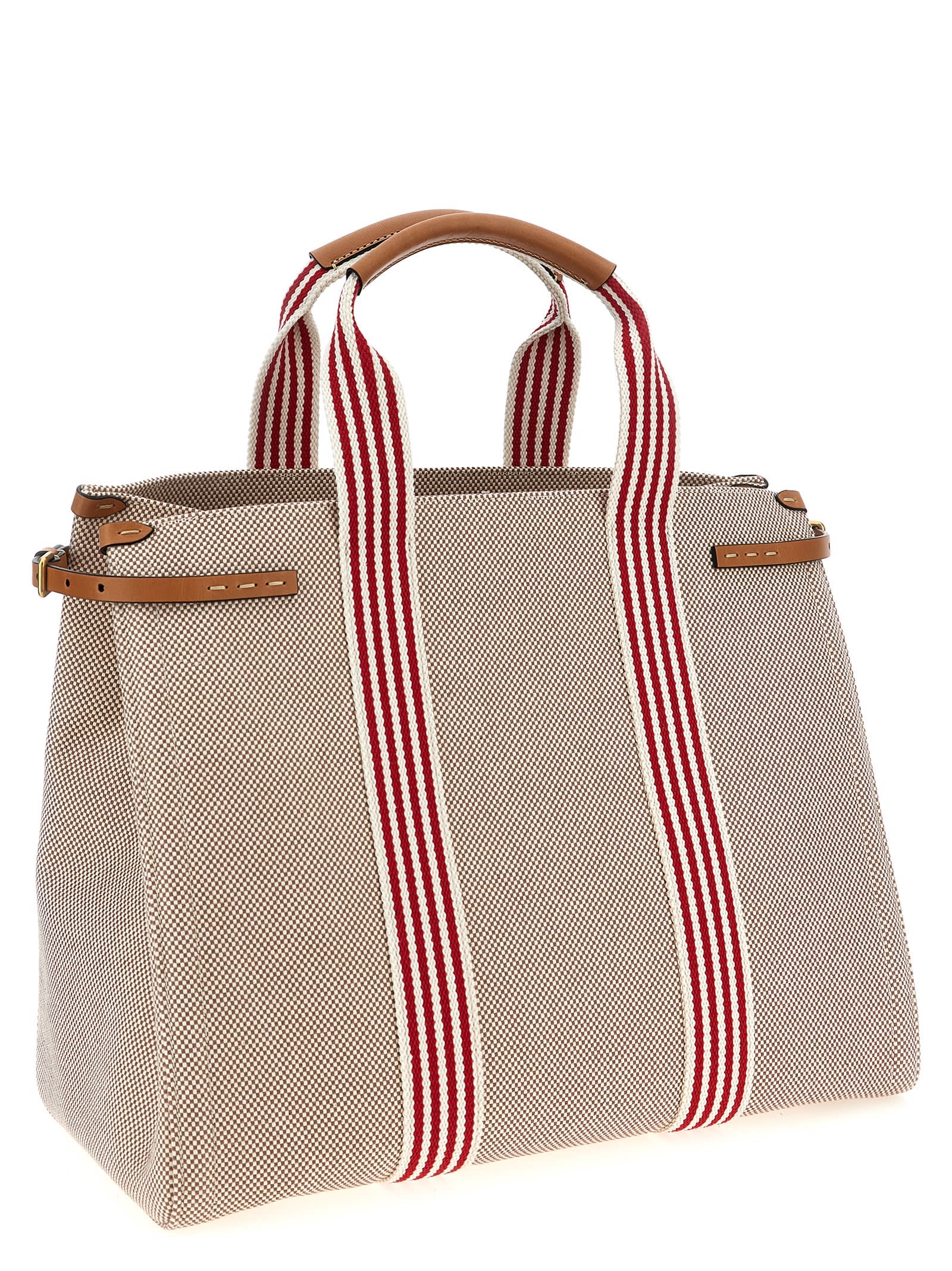 Valentino Antibes Striped Top Handles Tote Bag In Multi