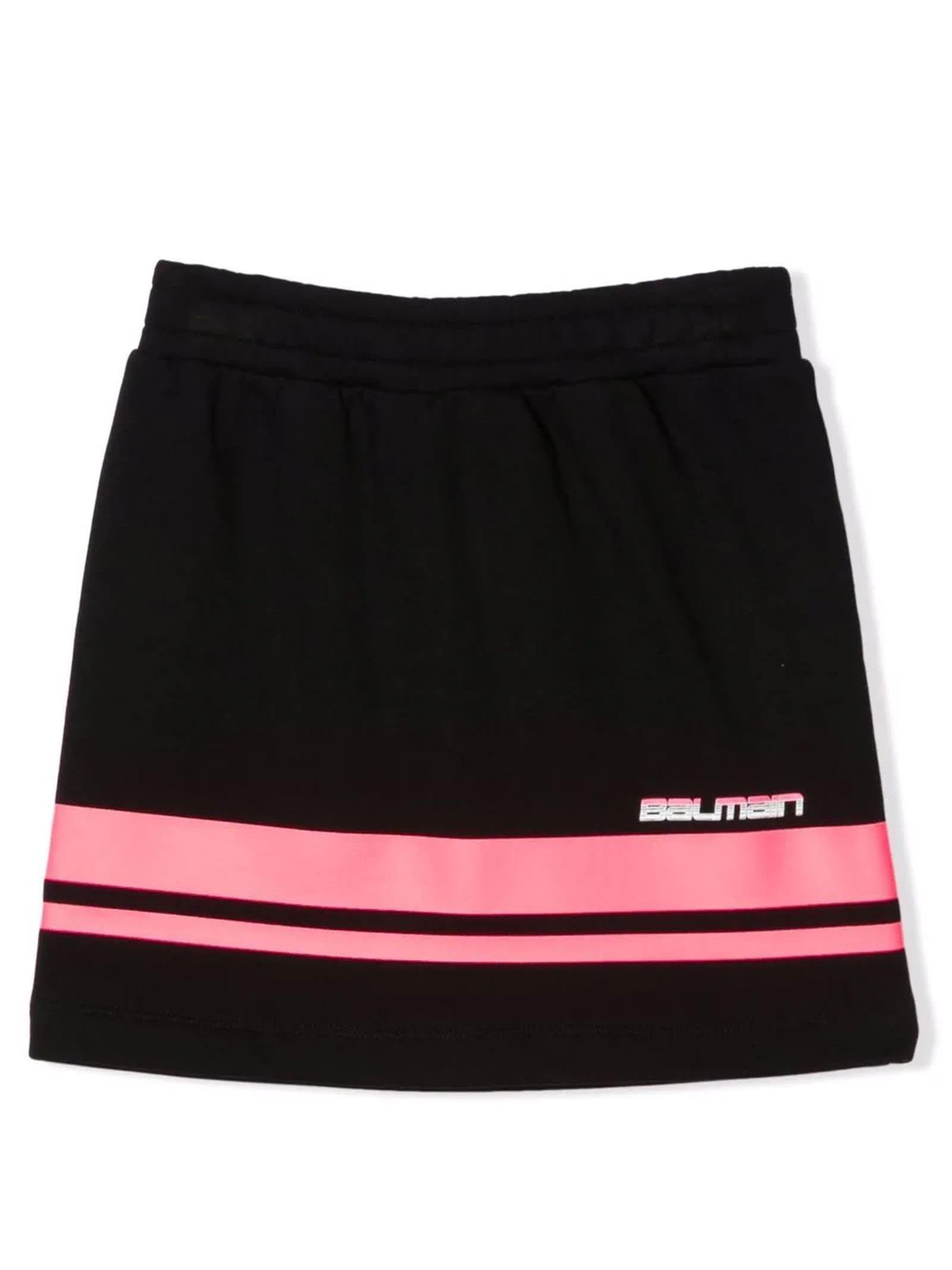 Balmain Black Cotton Skirt