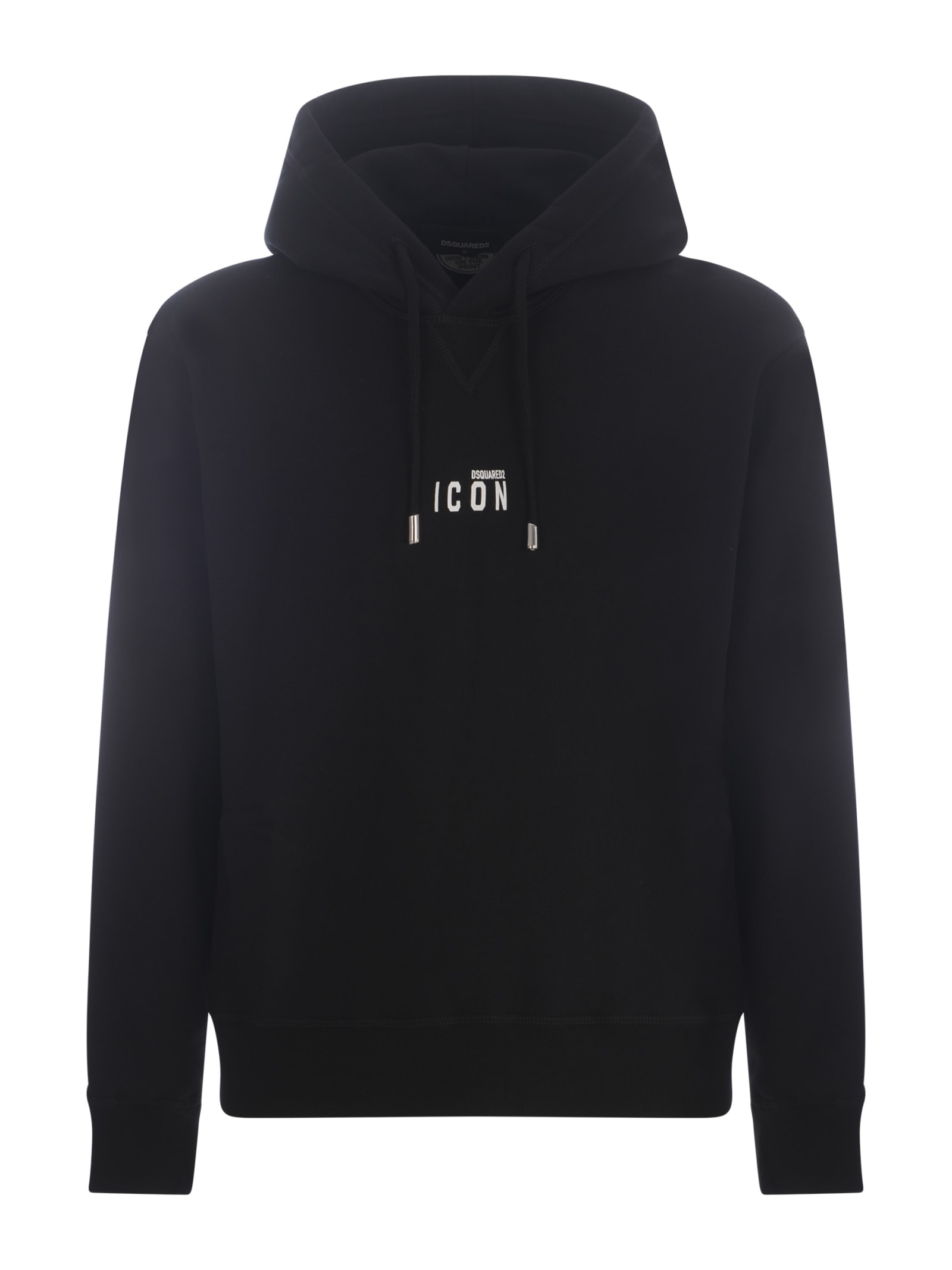 Dsquared2 Hooded Sweatshirt  Icon Small In Cotton In Black