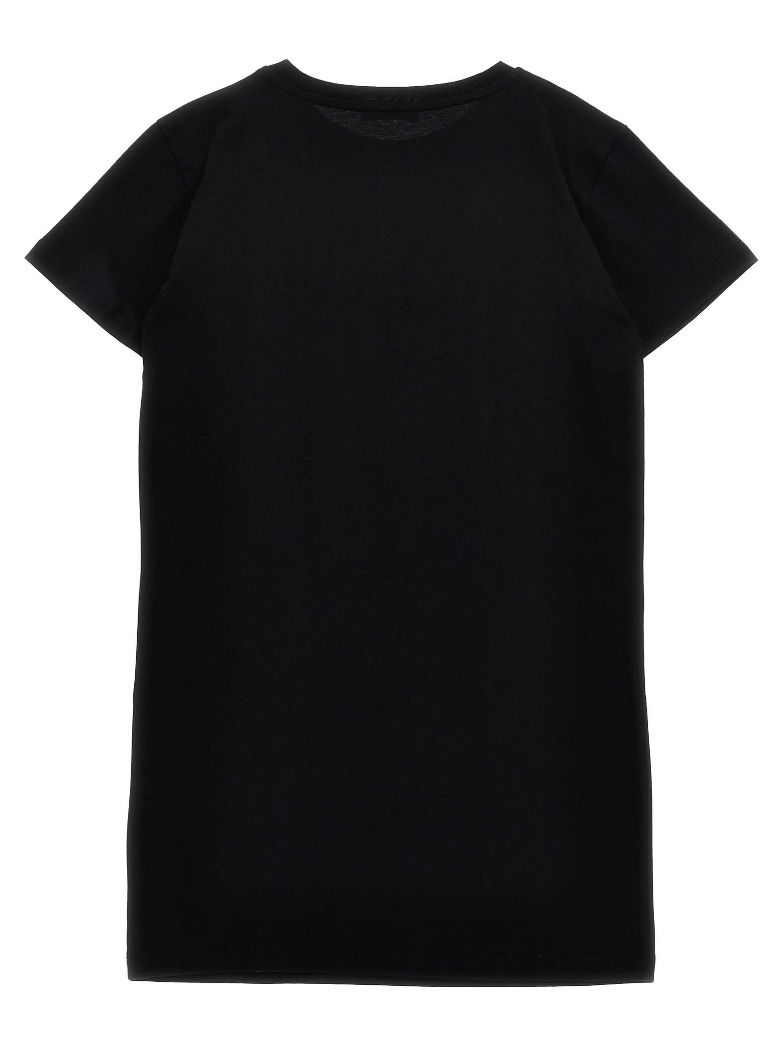 Balmain Logo-appliqué Dress In White/black