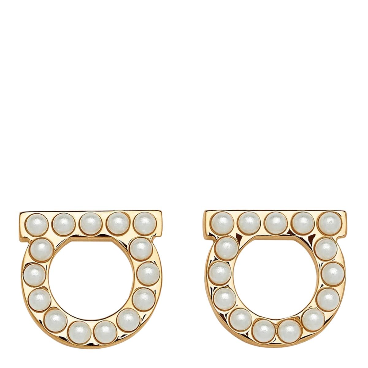 【関税&送料込】Ferragamo Orecchini 2 Ganci Ferragamo Gancini Stud Earrings | Gold | FARFETCH