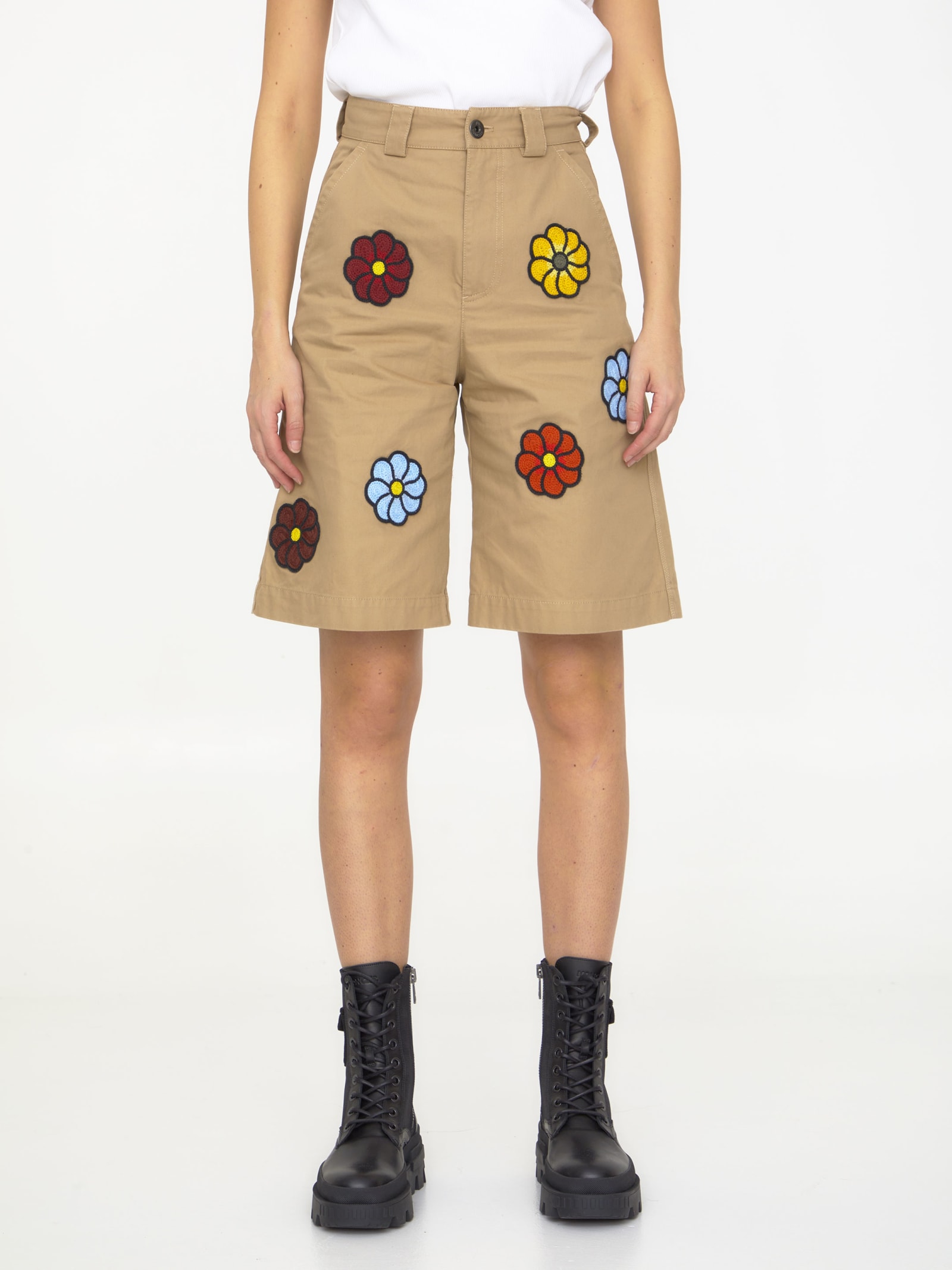 MONCLER FLORAL EMBROIDERIES BERMUDA SHORTS