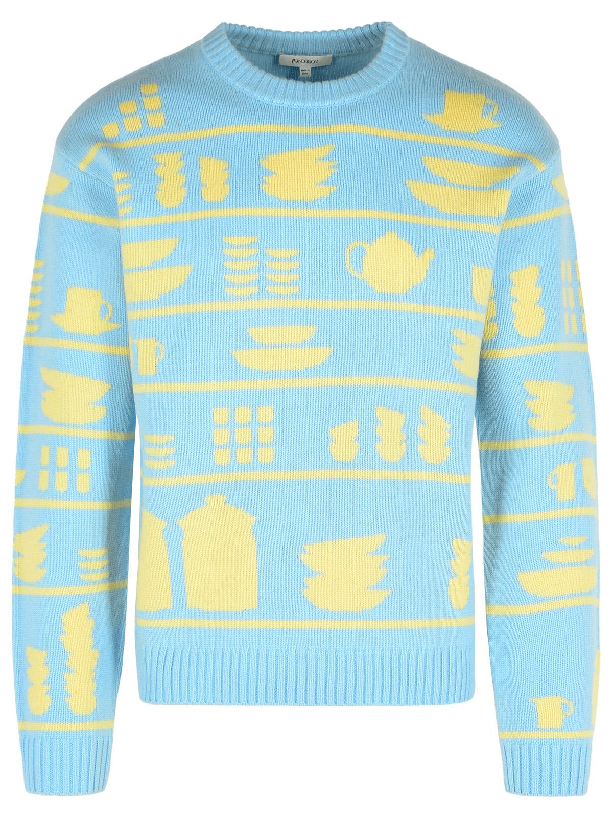 Jw Anderson J. W. Anderson Light Blue Wool Sweater In Blue