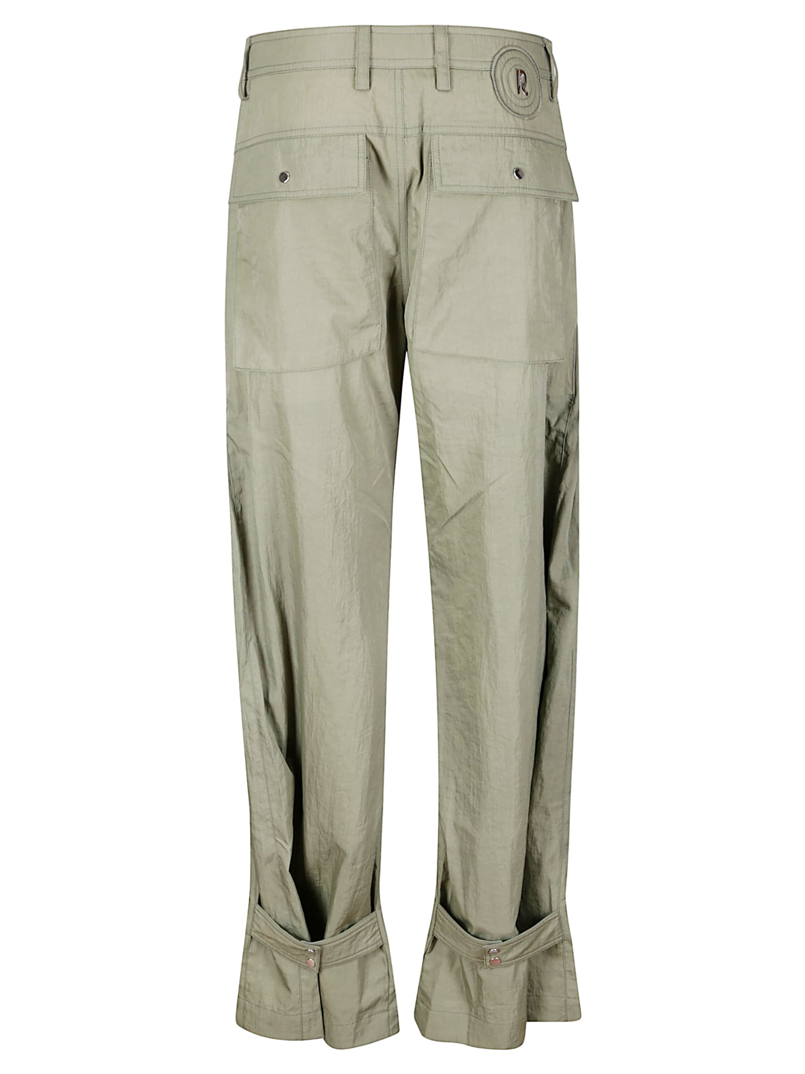 Rabanne Relaxed Wide-leg Cargo Pants With High Waist And Practical Pockets In Green