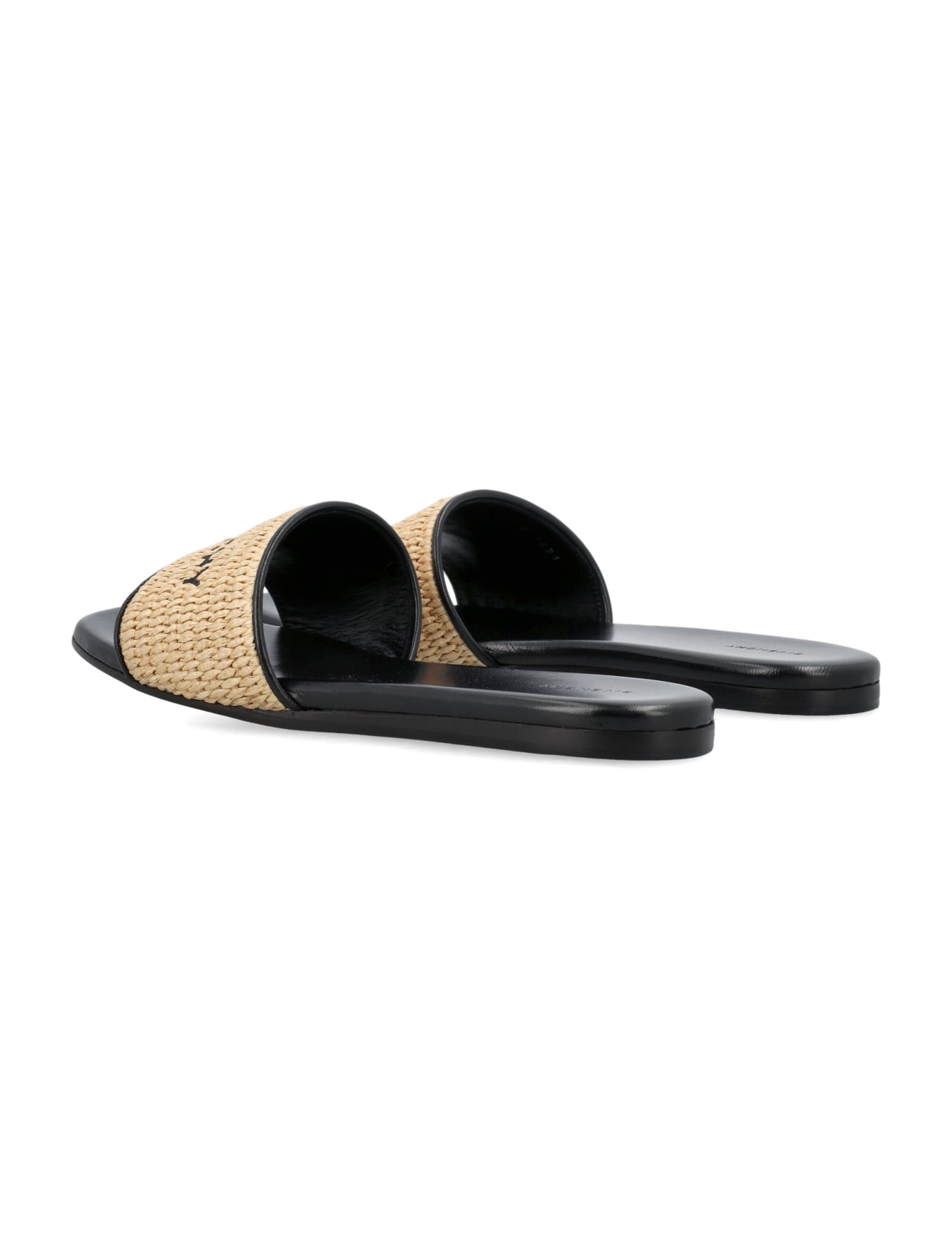 Shop Givenchy 4g Flat Raffia Shoes In Natural Black