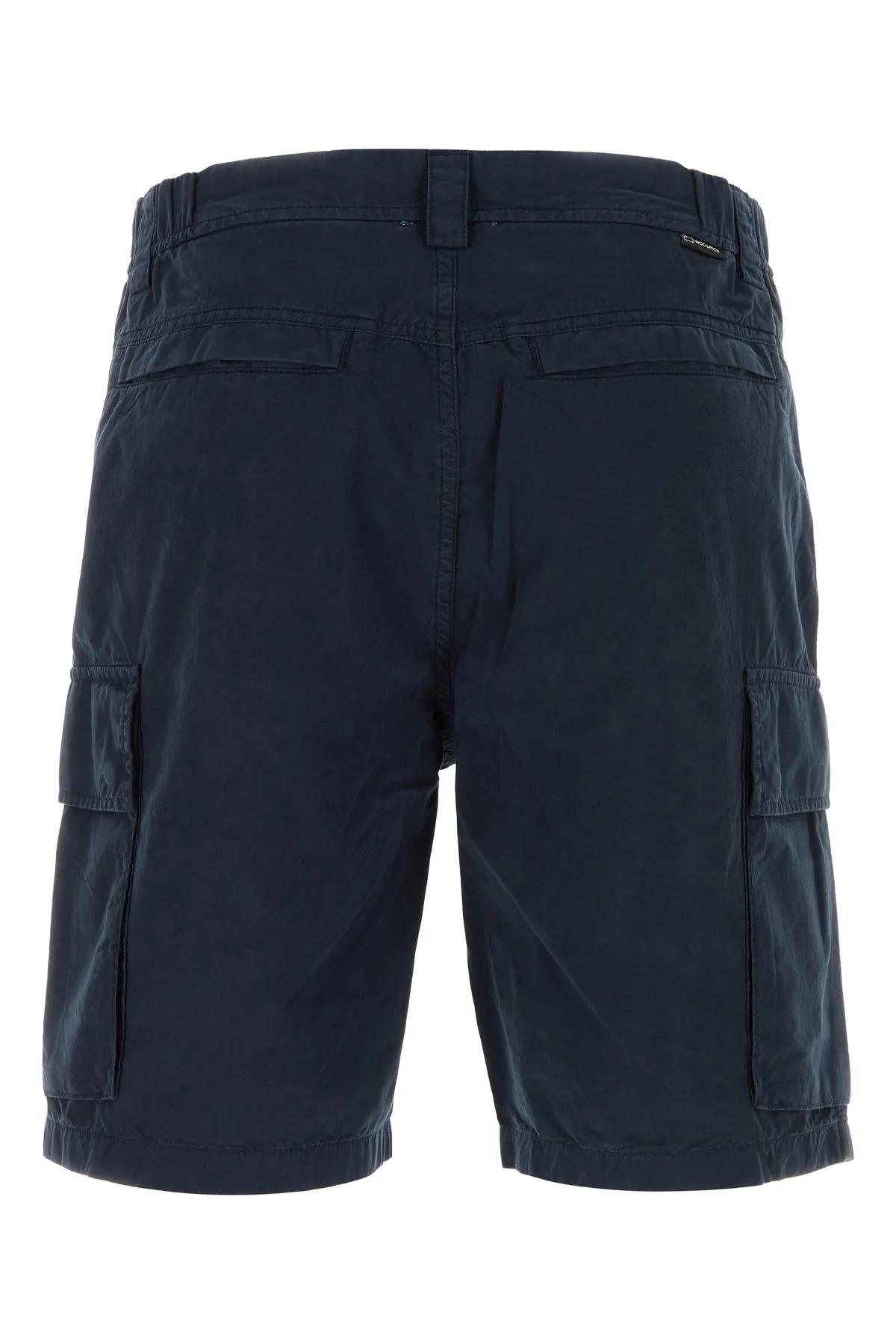 Shop Woolrich Blue Cotton Bermuda Shorts In Melton Blue