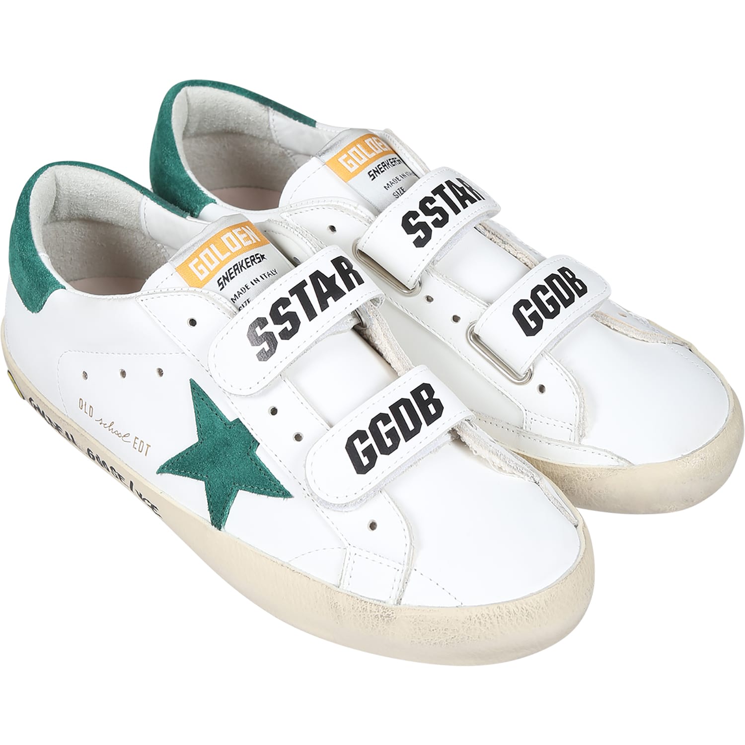Shop Golden Goose White Old School Sneakers For Kids With Star