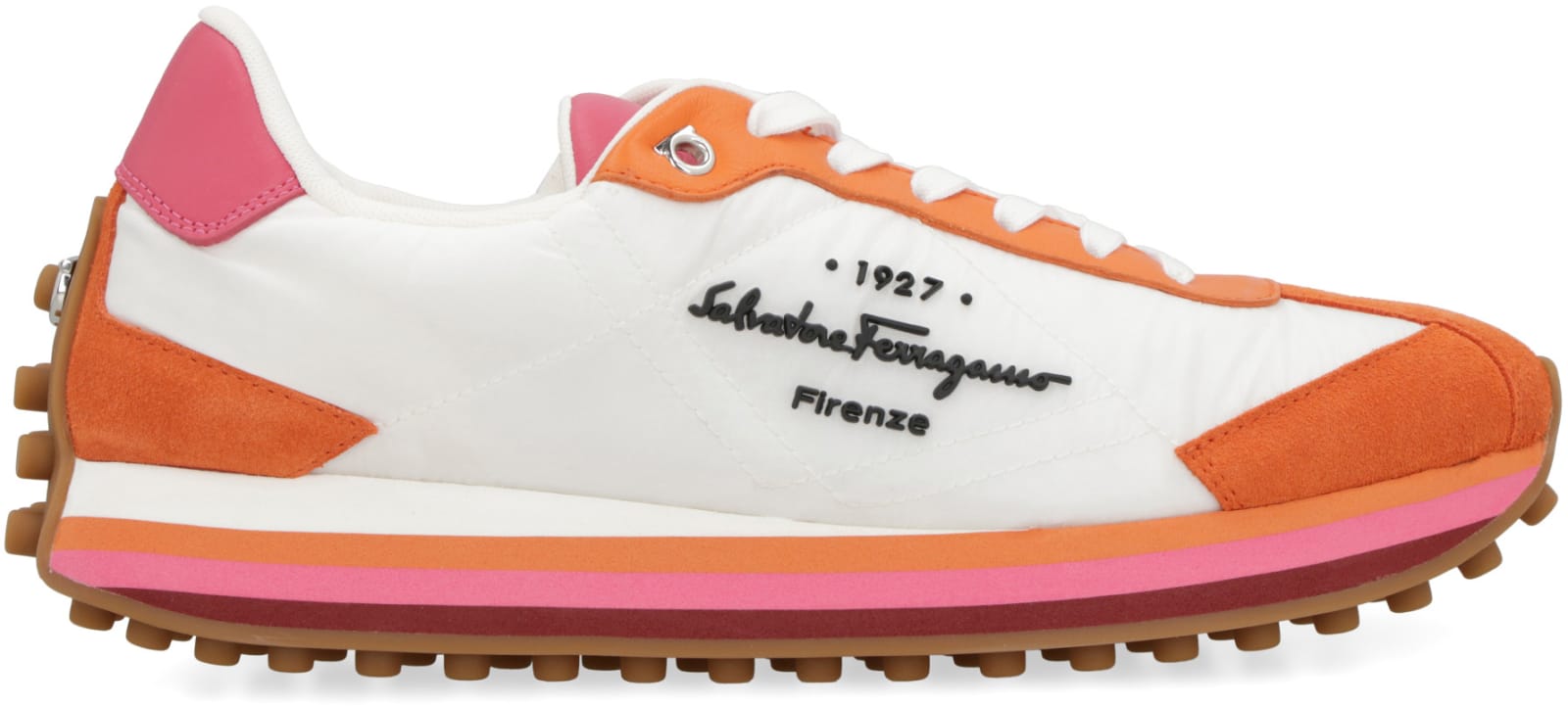 Shop Ferragamo Nylon Low-top Sneakers In White