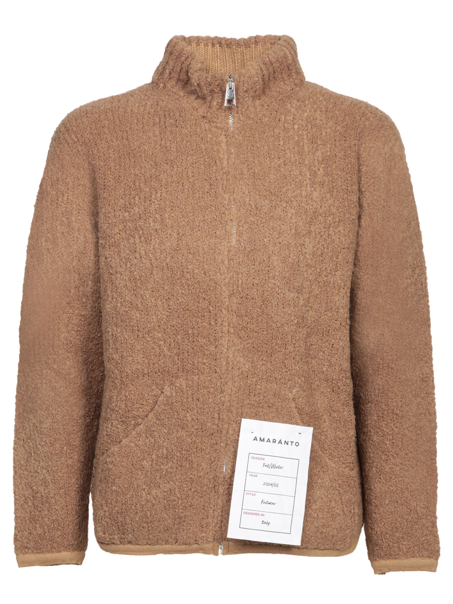 Camel Teddy Full Zip Cardigan