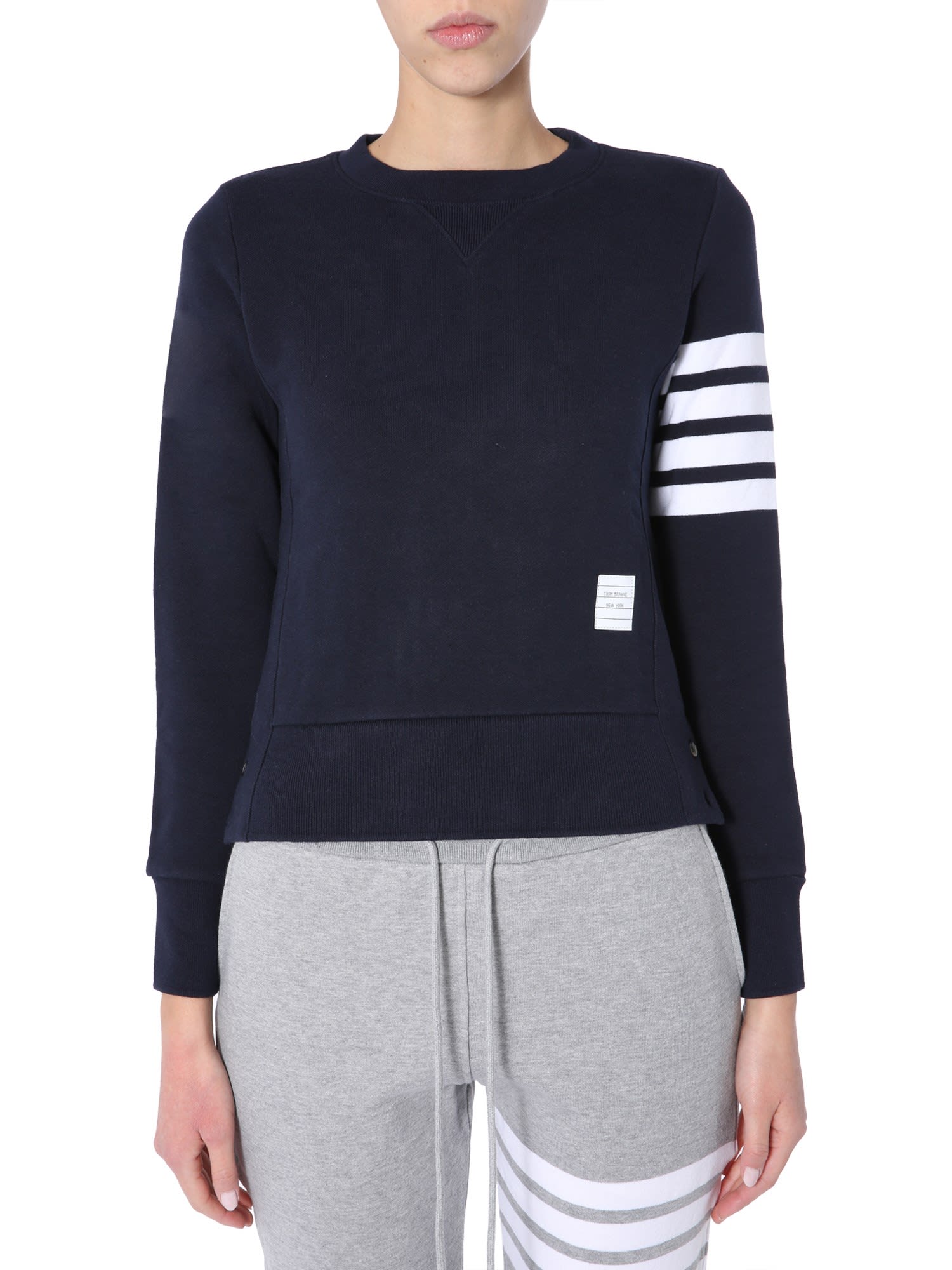 Shop Thom Browne Cotton Sweatshirt In Blue