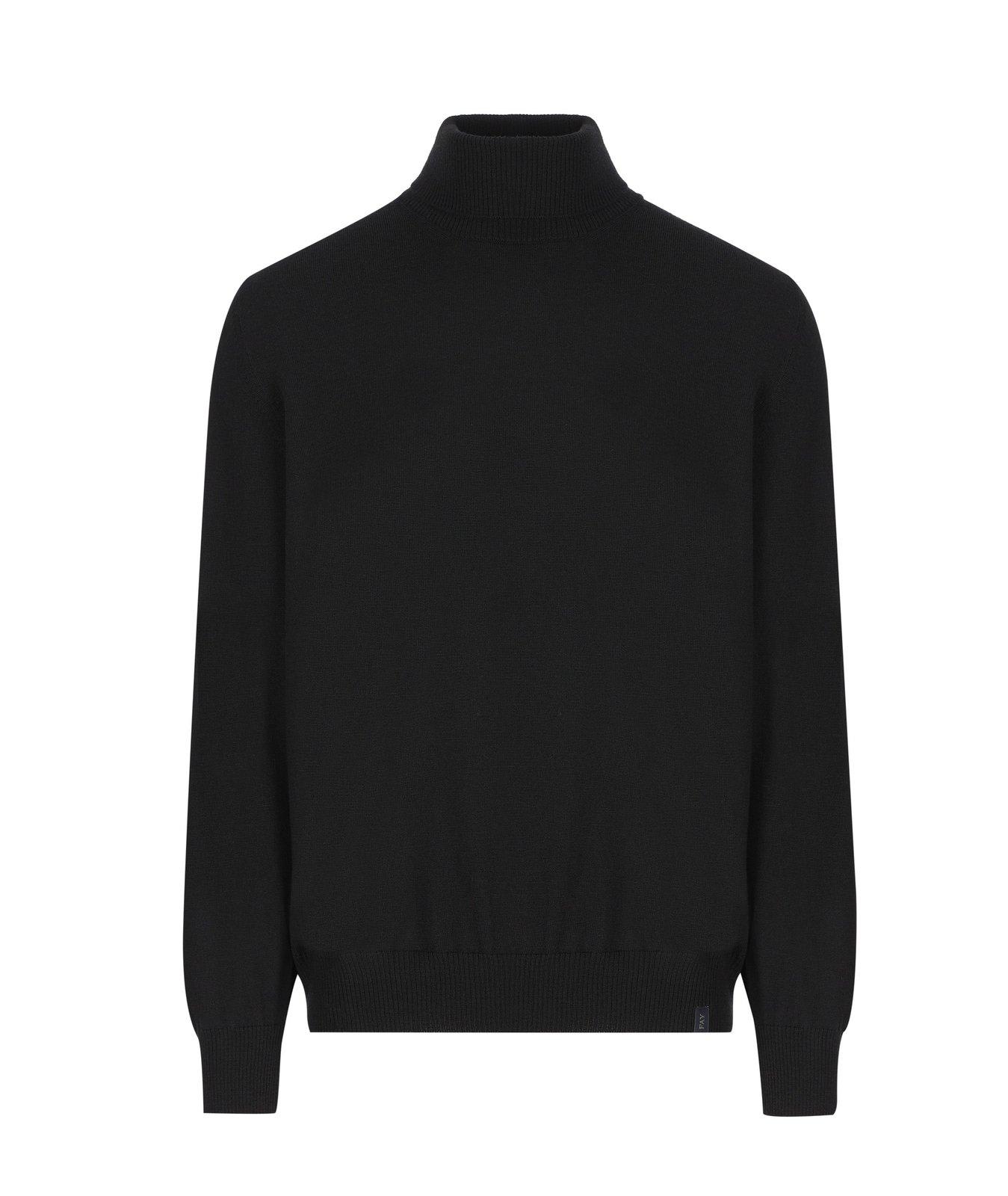 Shop Fay Dolcevita Roll-neck Long-sleeved Jumper In Black