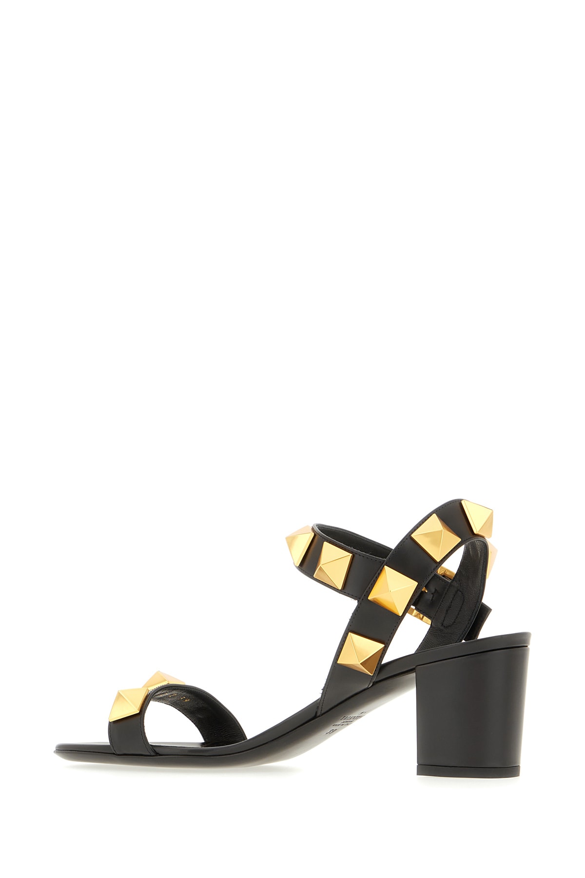 Valentino Roman Stud 60mm Block-heel Sandals In Nero