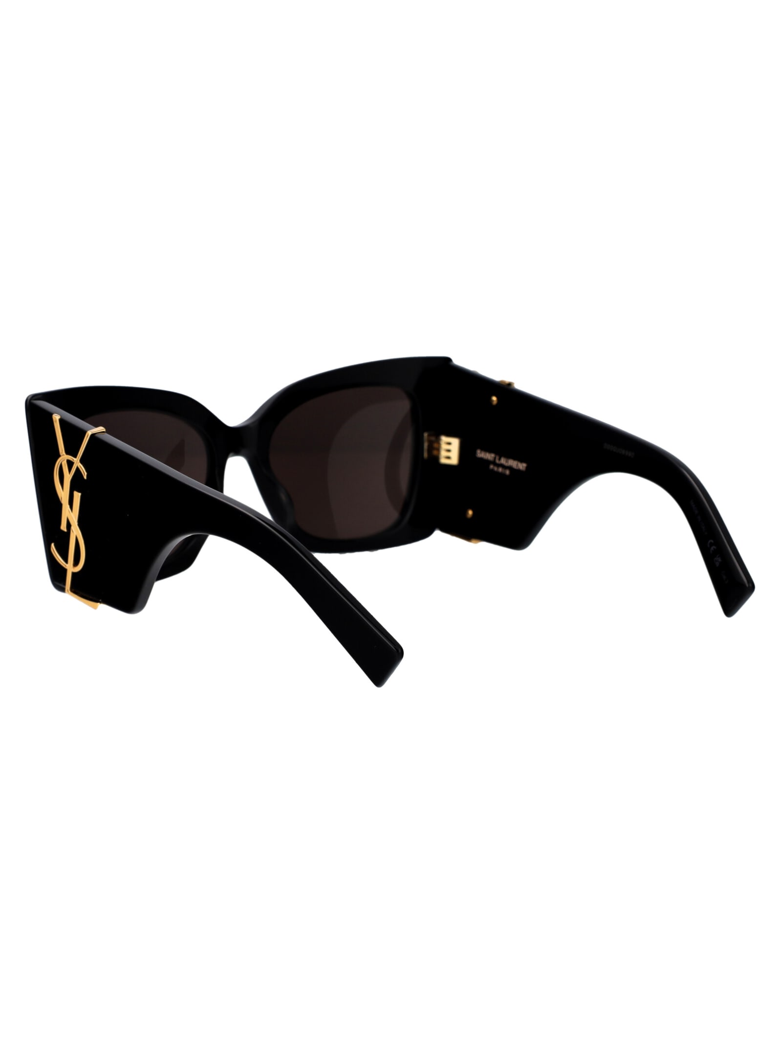 Shop Saint Laurent Sl M119 Blaze Sunglasses In 001 Black Black Black