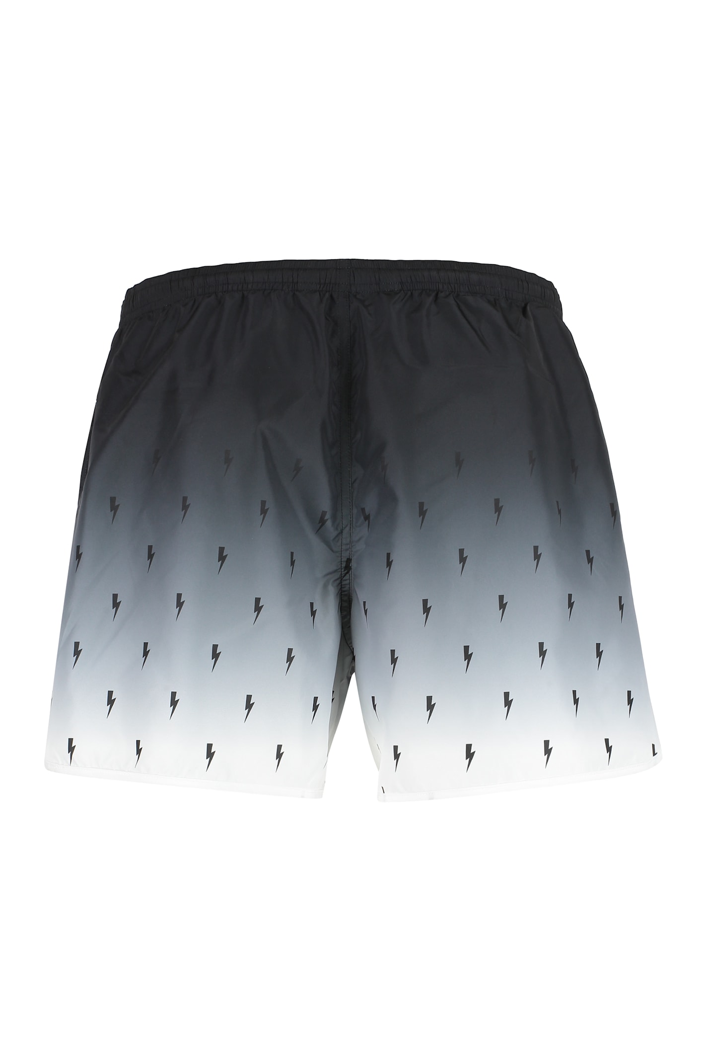 Neil Barrett Screen Print All-over Bolt Swim Shorts In Multi