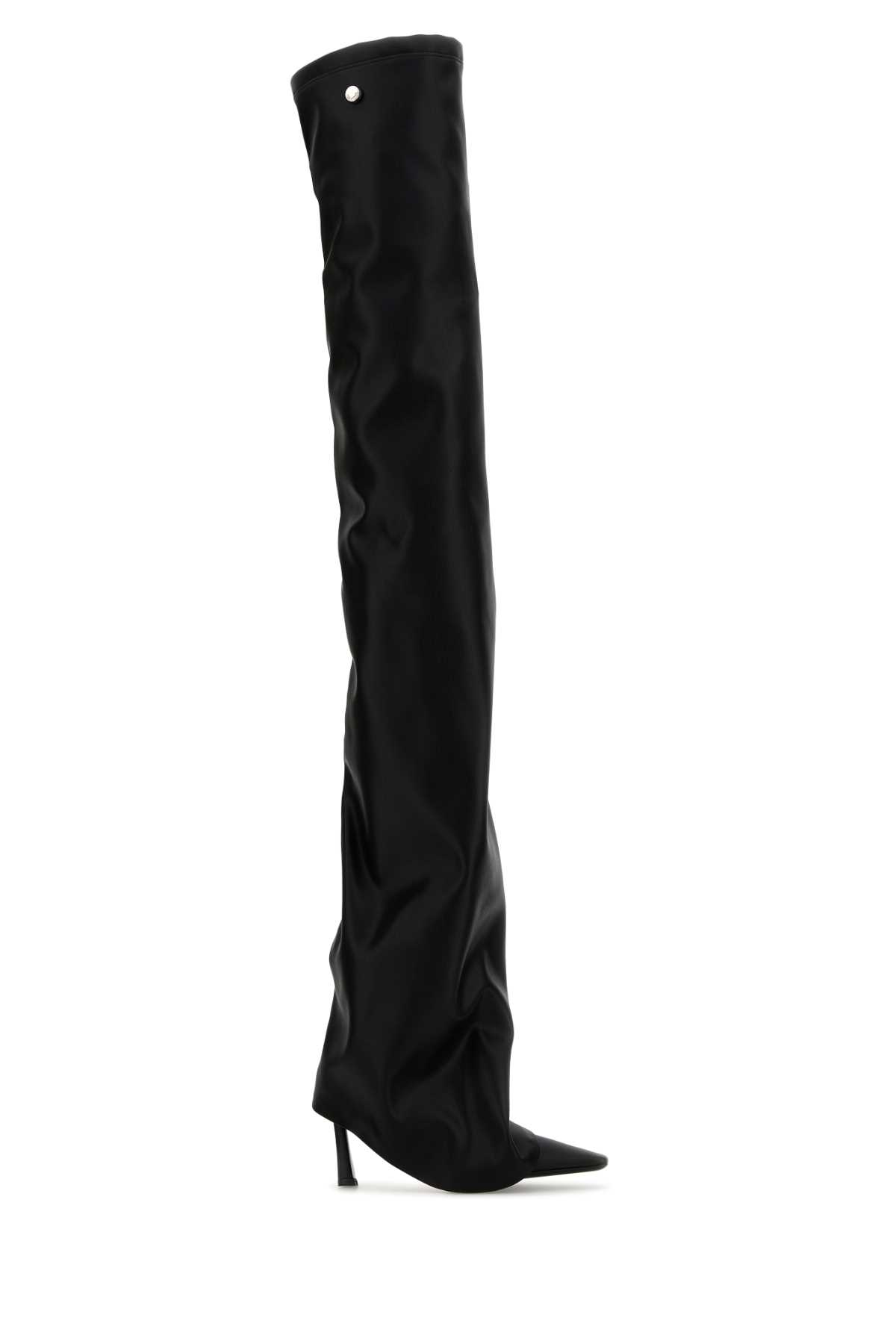 Black Synthetic Leather Robin Otk Boots