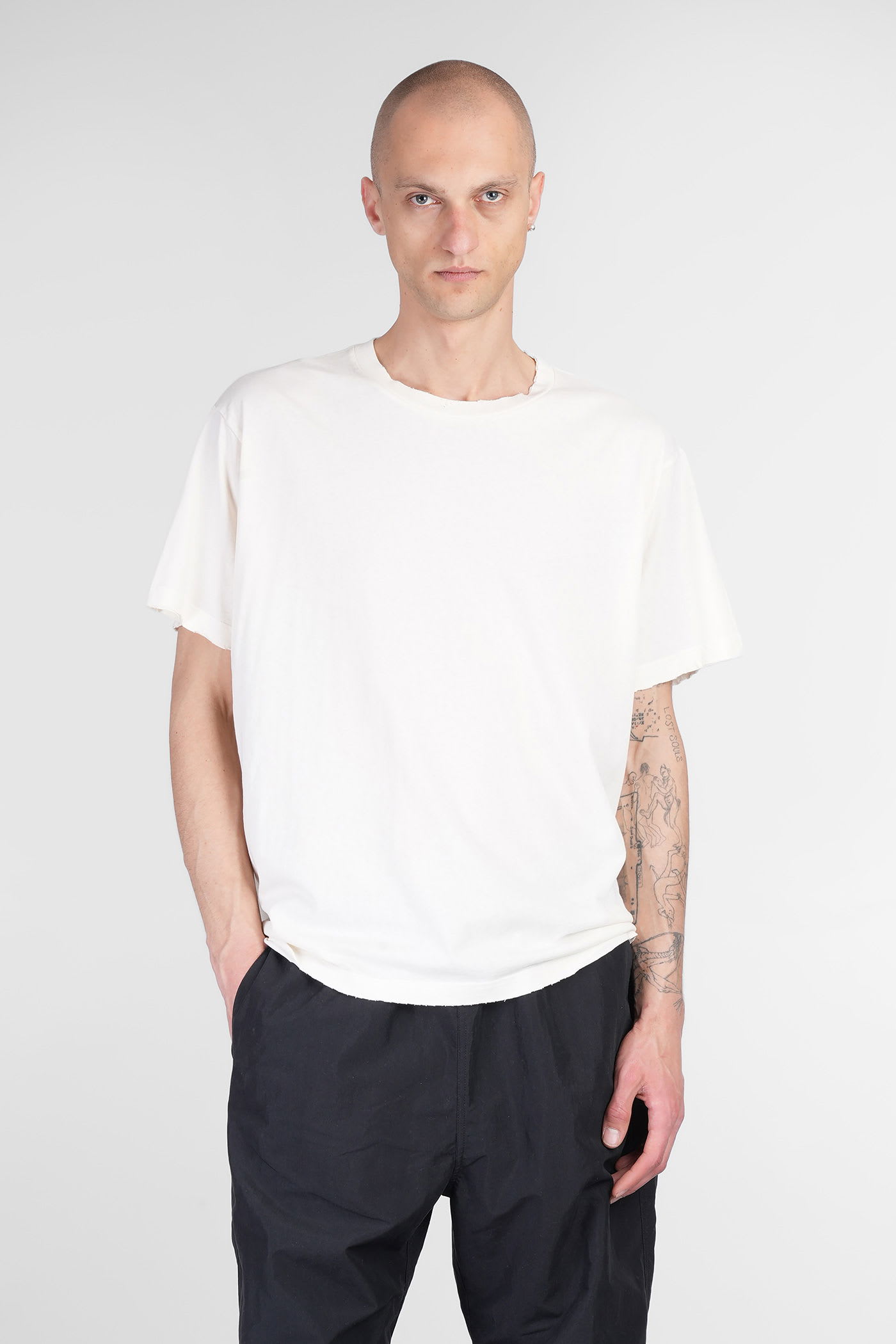 T-shirt In Beige Cotton