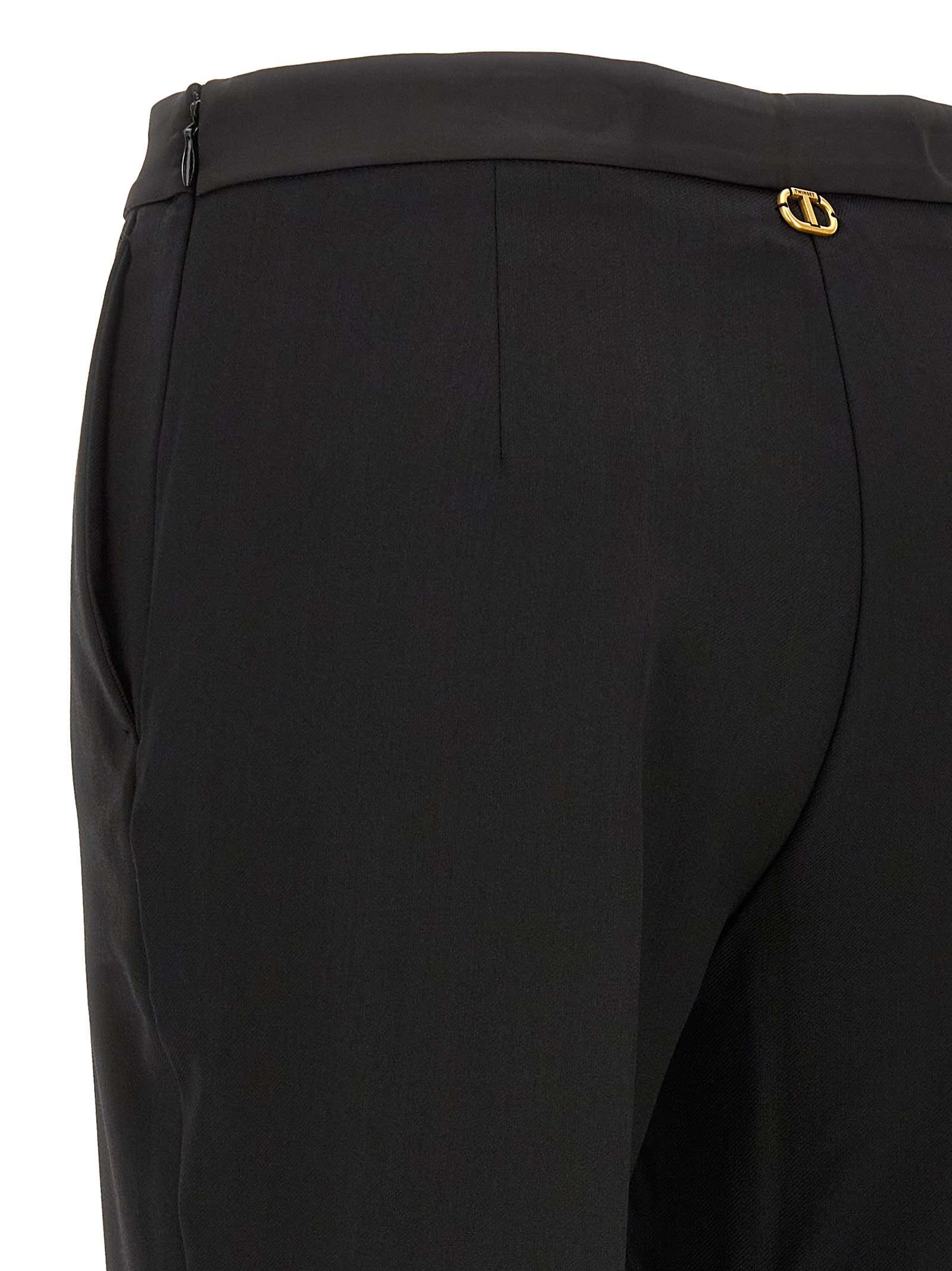 Twinset Straight-leg Casual Pants In Black