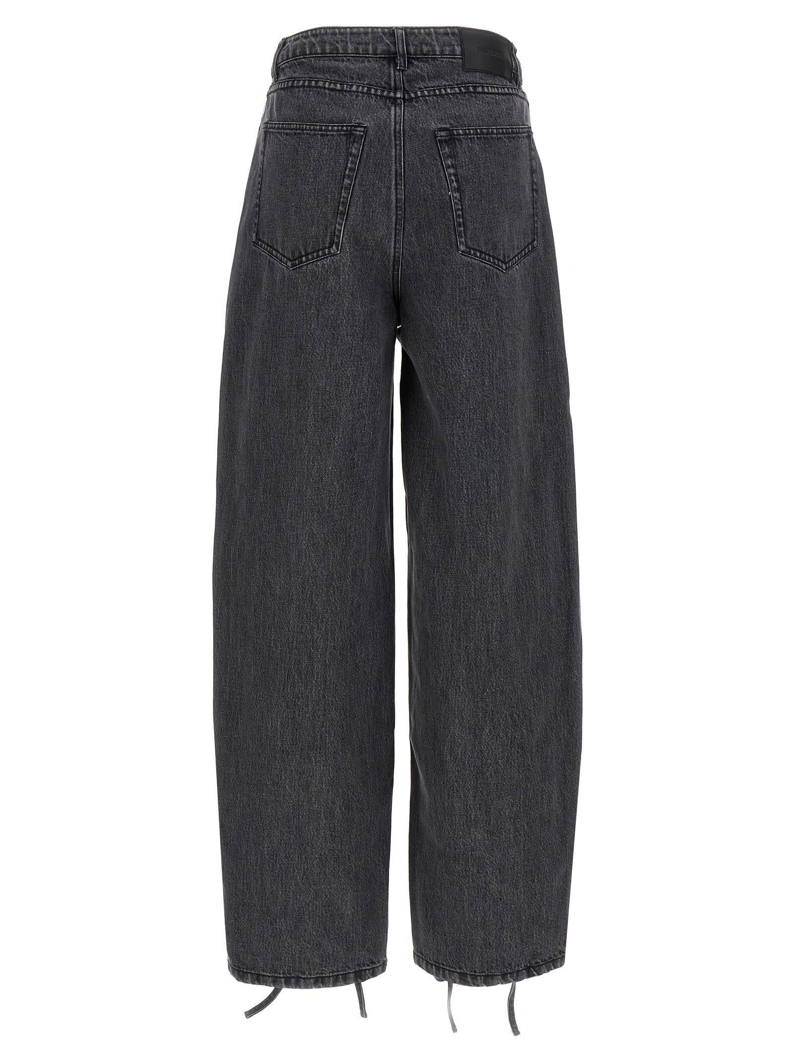 Rotate Birger Christensen Denim Laced Leg Jeans In Black